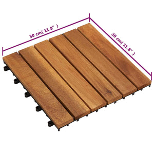 Πλάκα Κατασκευής 20 pcs Καφέ 30 x 30 cm Ξύλο Ακακίας - Pakobazaar