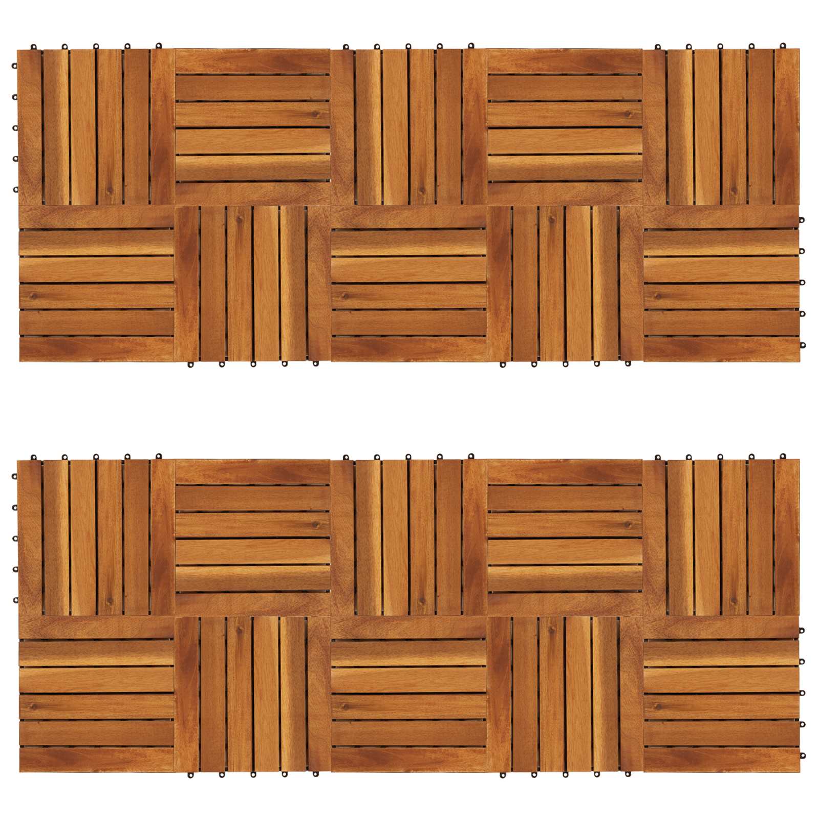 Πλάκα Κατασκευής 20 pcs Καφέ 30 x 30 cm Ξύλο Ακακίας - Pakobazaar