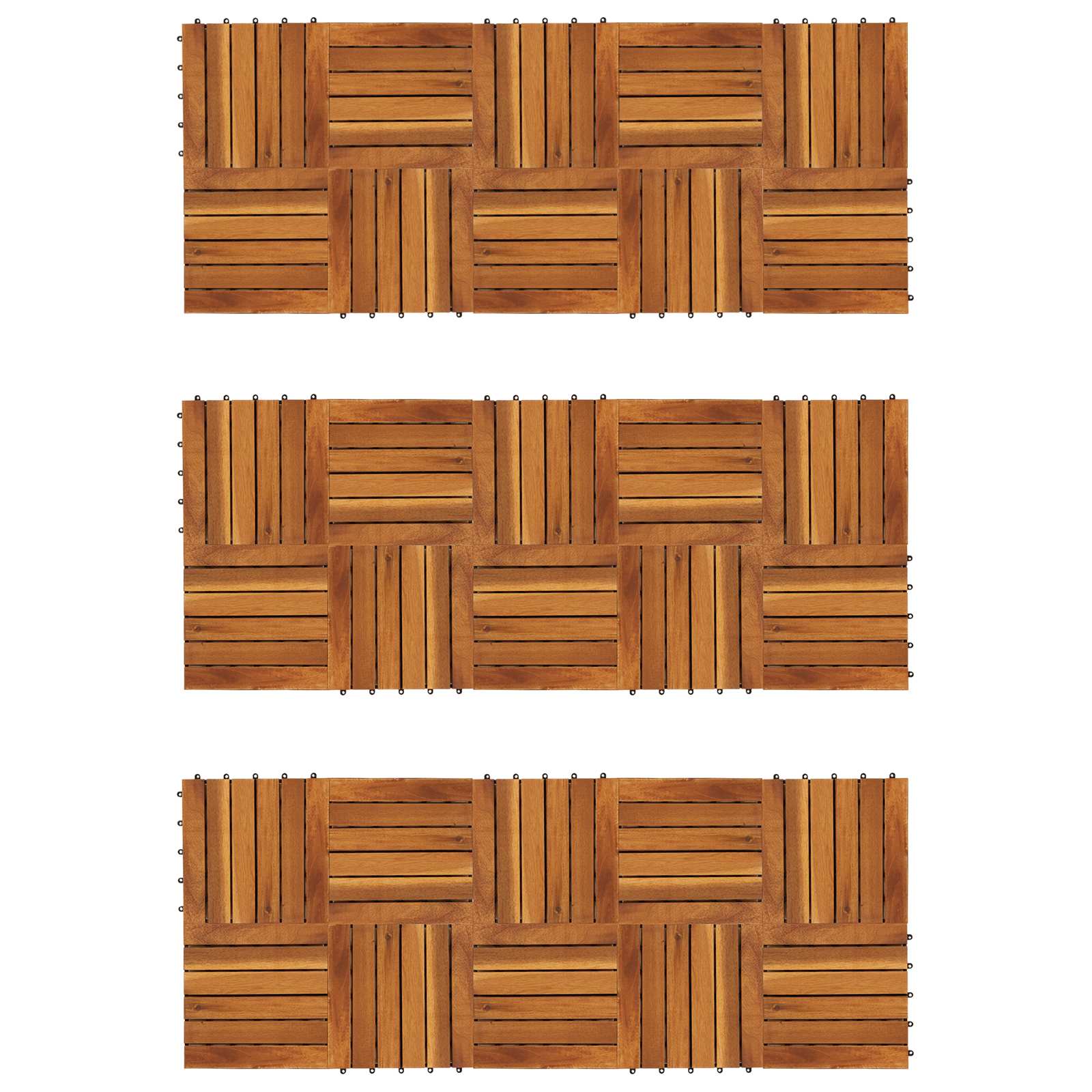 Πλάκα Κατασκευής 30 pcs Καφέ 30 x 30 cm Ξύλο Ακακίας - Pakobazaar