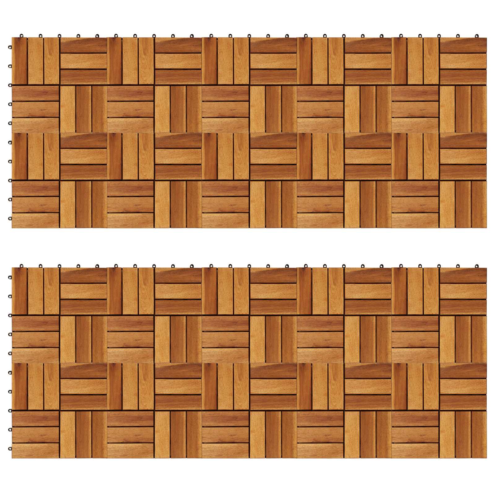 Πλάκα Κατασκευής 20 pcs Καφέ 30 x 30 cm Ξύλο Ακακίας - Pakobazaar
