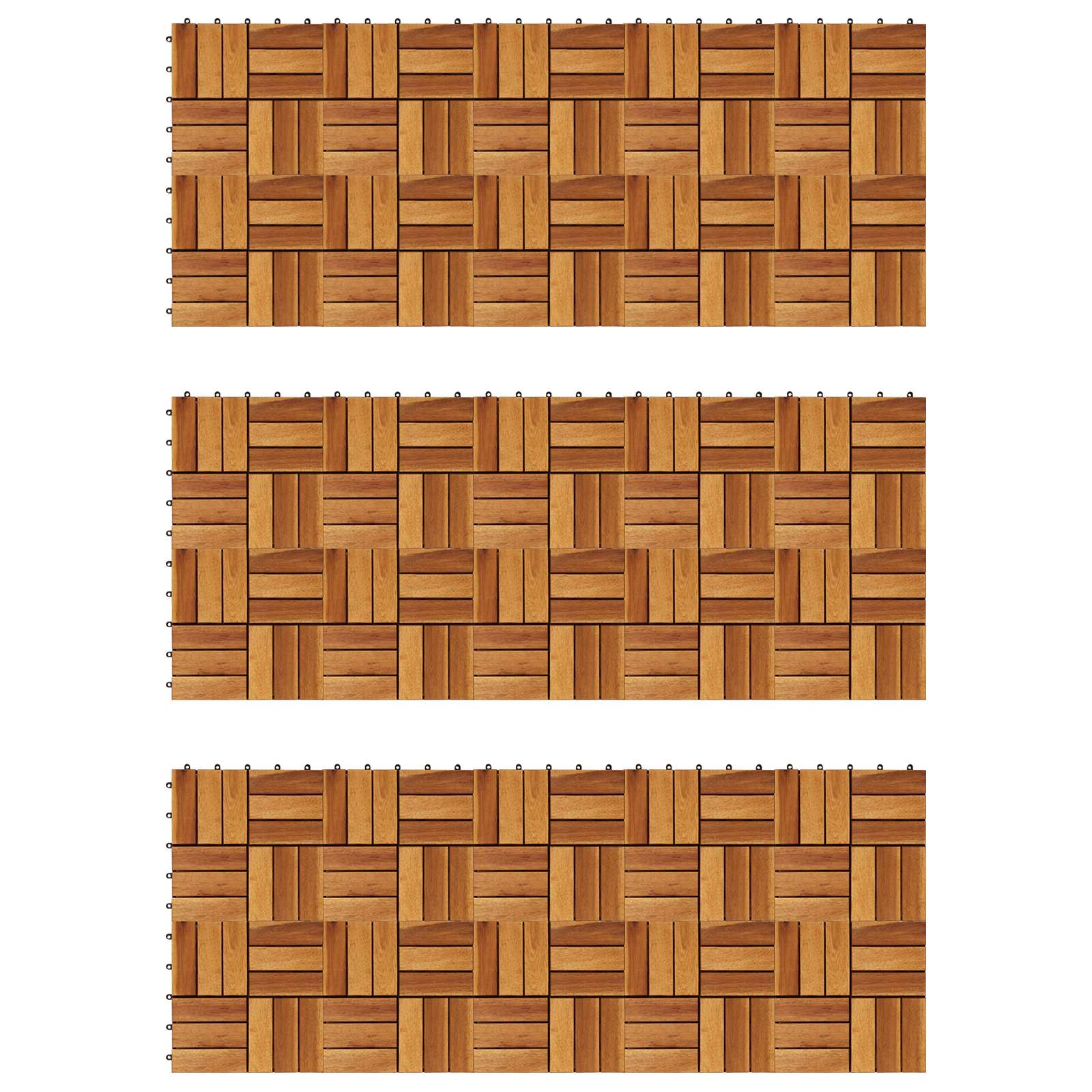 Πλάκα Κατασκευής 30 pcs Καφέ 30 x 30 cm Ξύλο Ακακίας - Pakobazaar