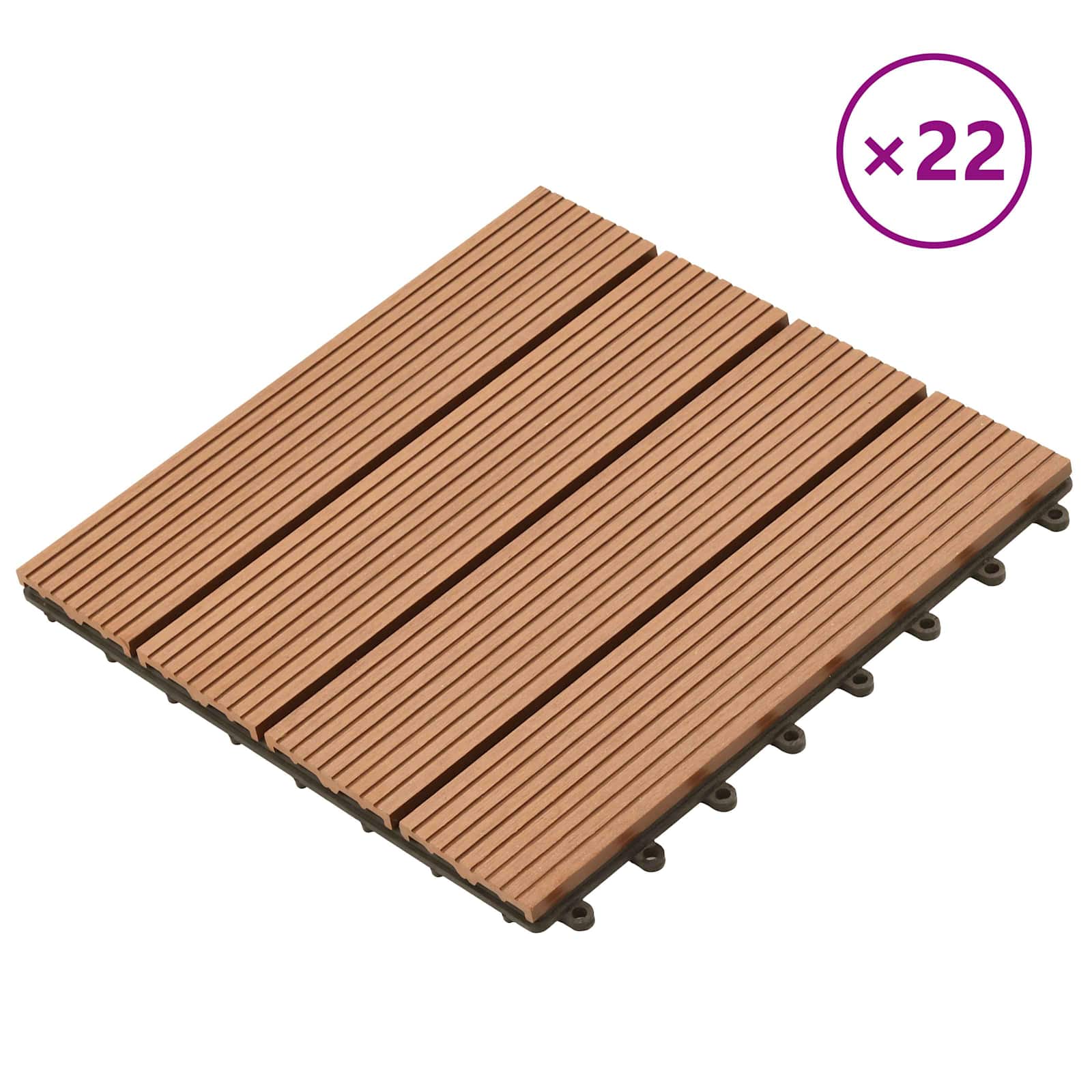 Πλάκα Κατασκευής 22 pcs Καφέ 30 x 30 cm WPC - Pakobazaar