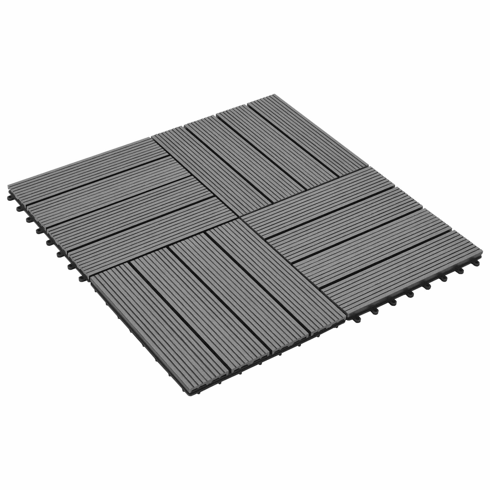 Πλάκα Κατασκευής 22 pcs Γκρι 30 x 30 cm WPC - Pakobazaar