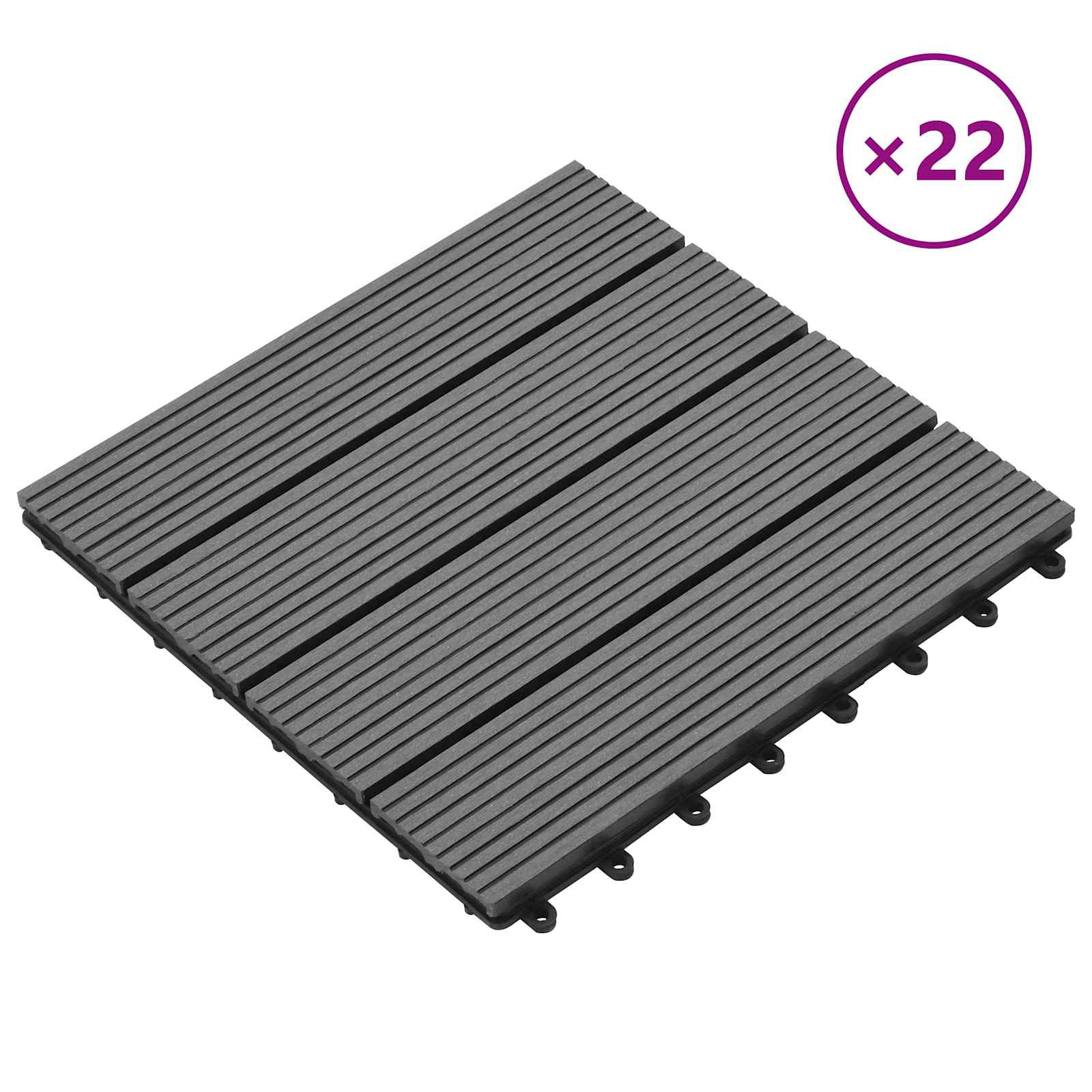 Πλάκα Κατασκευής 22 pcs Γκρι 30 x 30 cm WPC - Pakobazaar