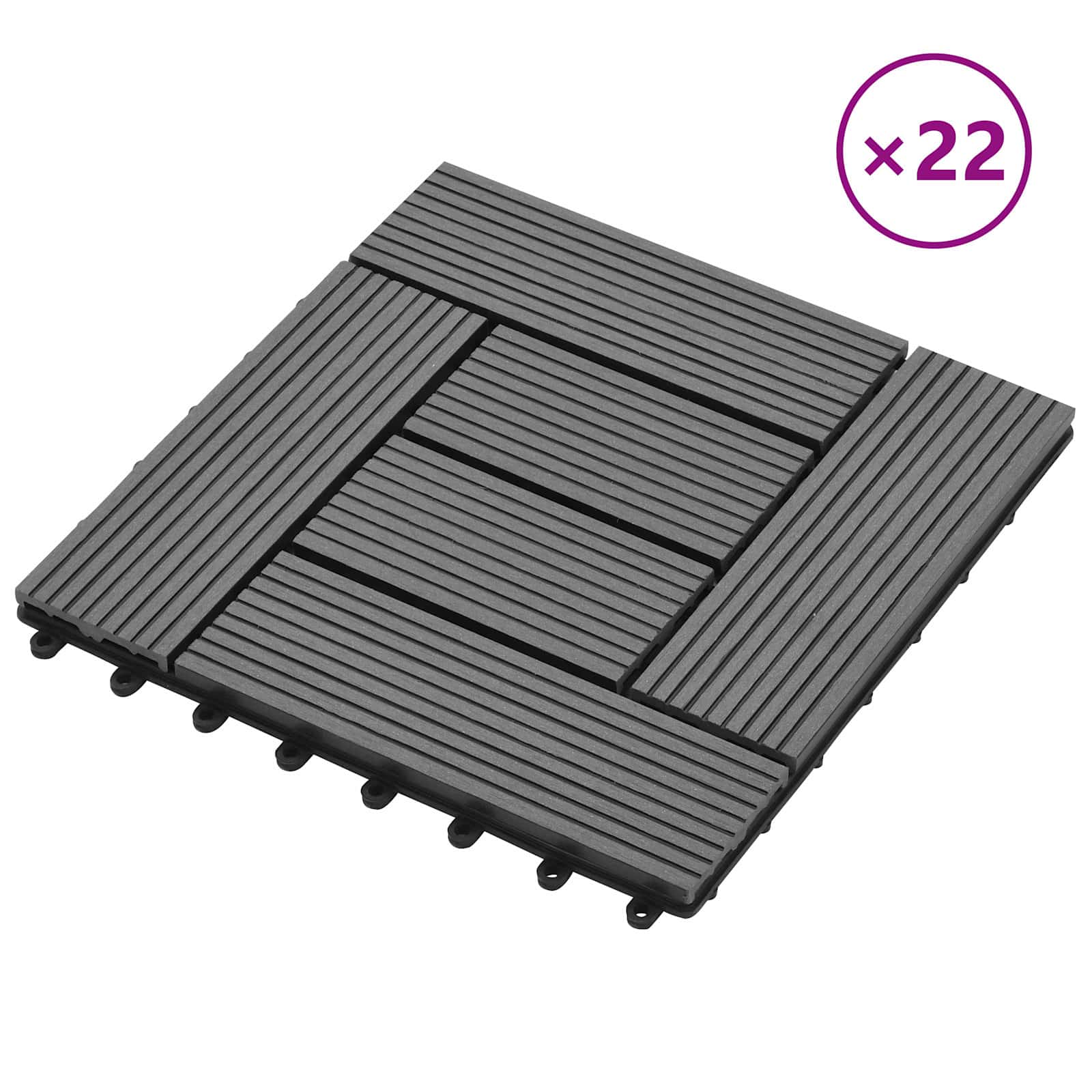 Πλάκα Κατασκευής 22 pcs Γκρι 30 x 30 cm WPC - Pakobazaar