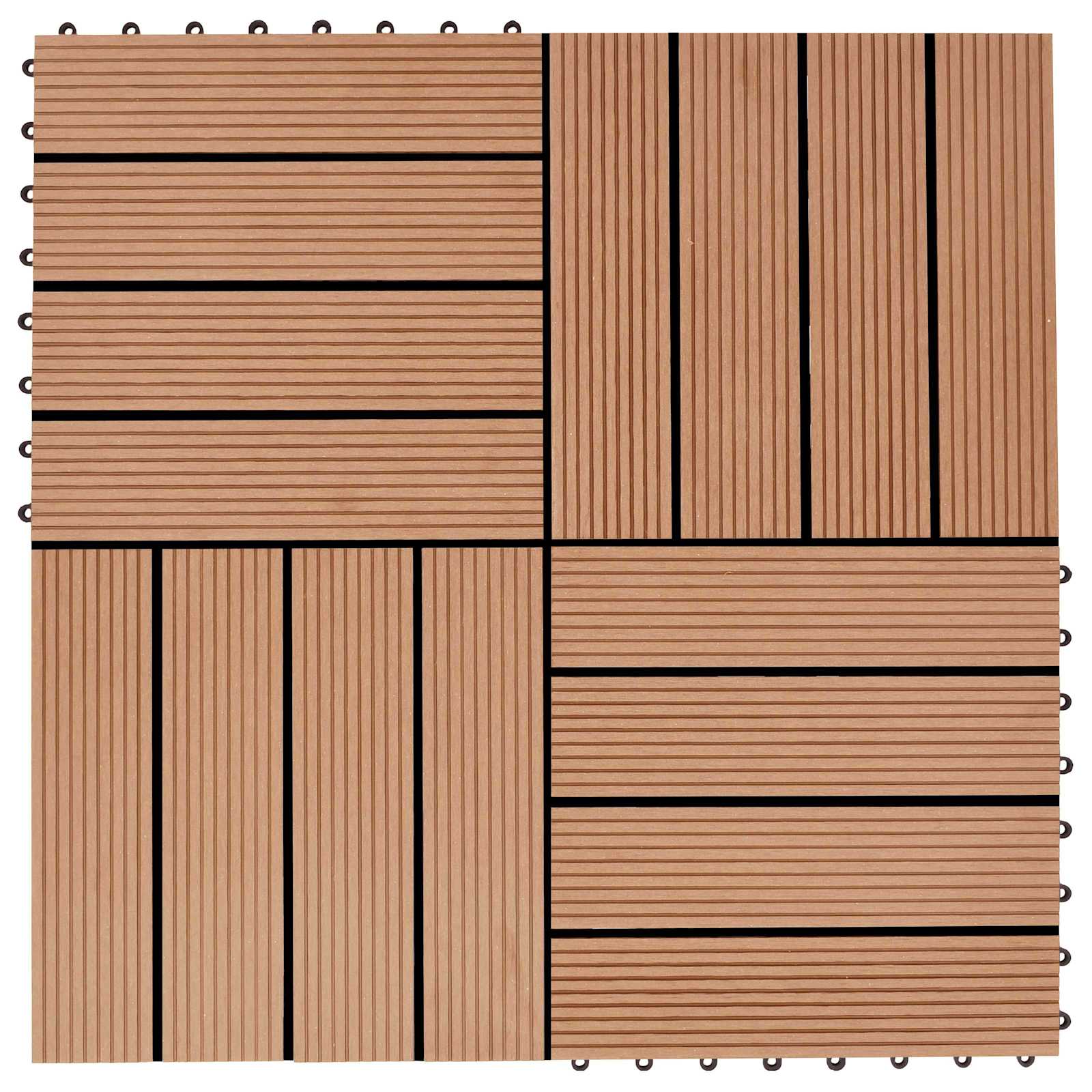 Πλάκα Κατασκευής 22 pcs Ξύλο teak 30 x 30 cm WPC - Pakobazaar