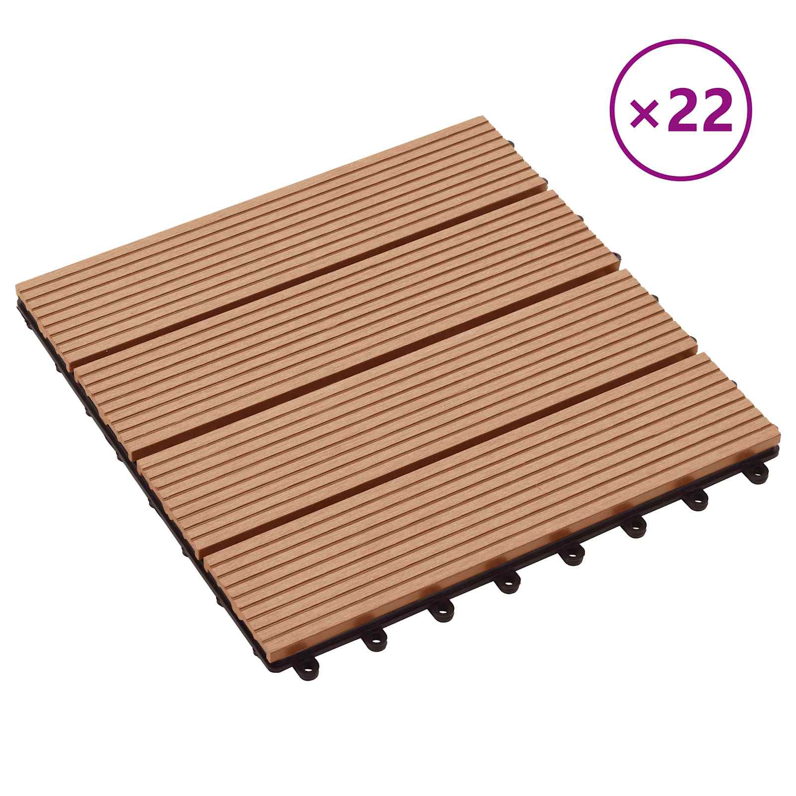 Πλάκα Κατασκευής 22 pcs Ξύλο teak 30 x 30 cm WPC - Pakobazaar