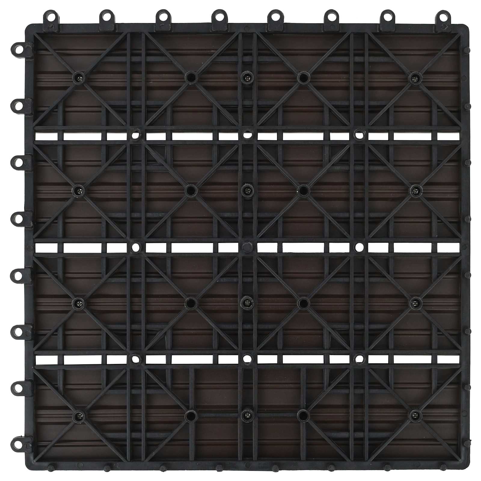 Πλάκα Κατασκευής 22 pcs Σκούρο Καφέ 30 x 30 cm WPC - Pakobazaar