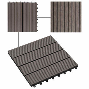 Πλάκα Κατασκευής 22 pcs Σκούρο Καφέ 30 x 30 cm WPC - Pakobazaar