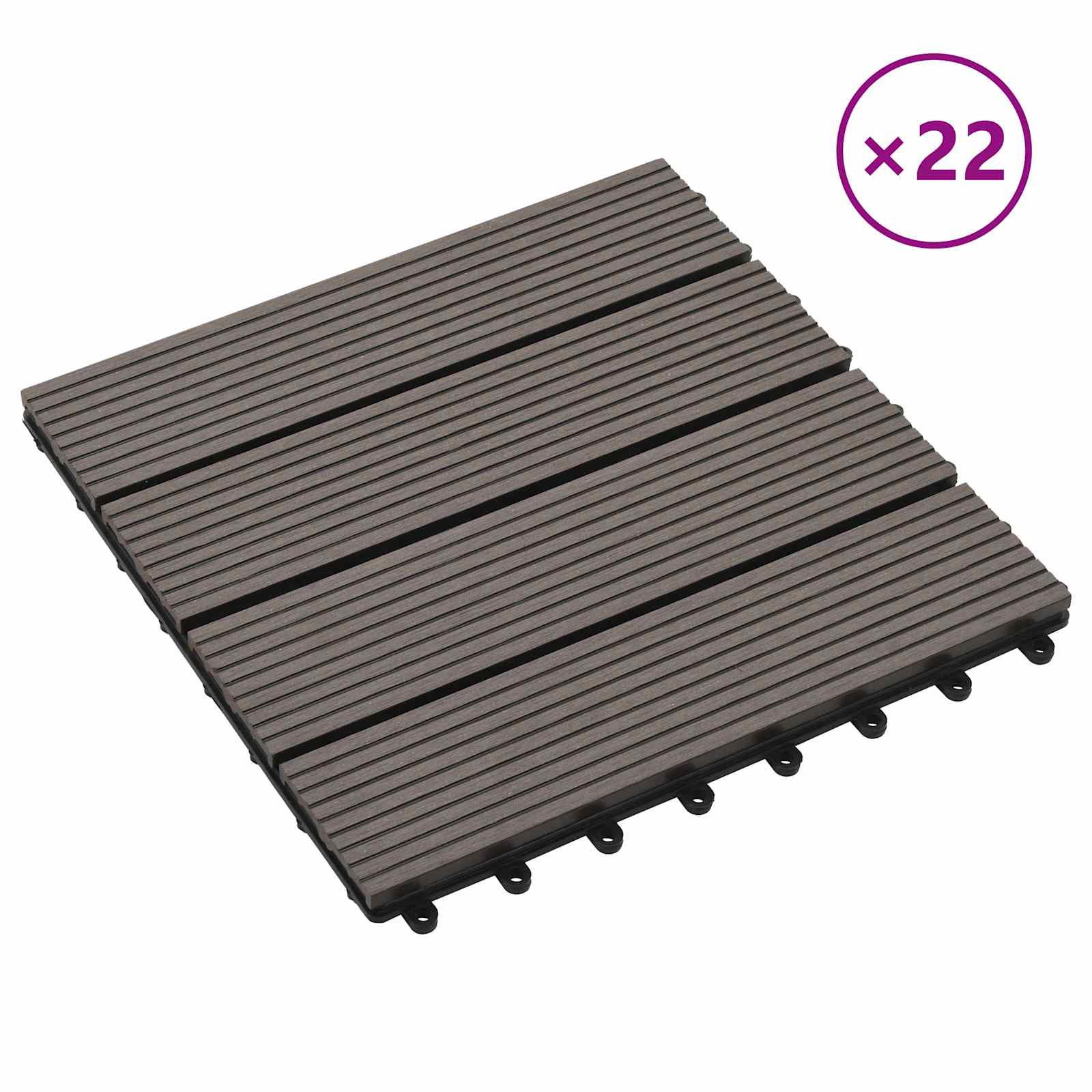 Πλάκα Κατασκευής 22 pcs Σκούρο Καφέ 30 x 30 cm WPC - Pakobazaar