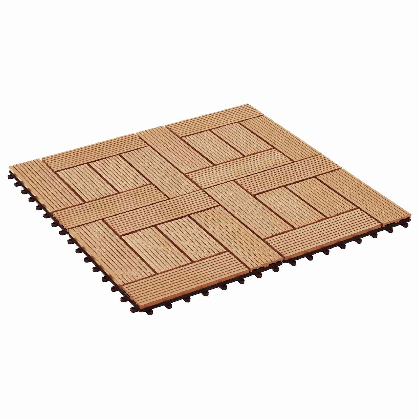 Πλάκα Κατασκευής 22 pcs Ξύλο teak 30 x 30 cm WPC - Pakobazaar