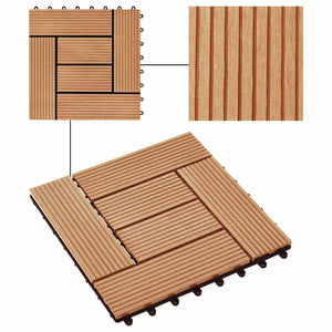 Πλάκα Κατασκευής 22 pcs Ξύλο teak 30 x 30 cm WPC - Pakobazaar