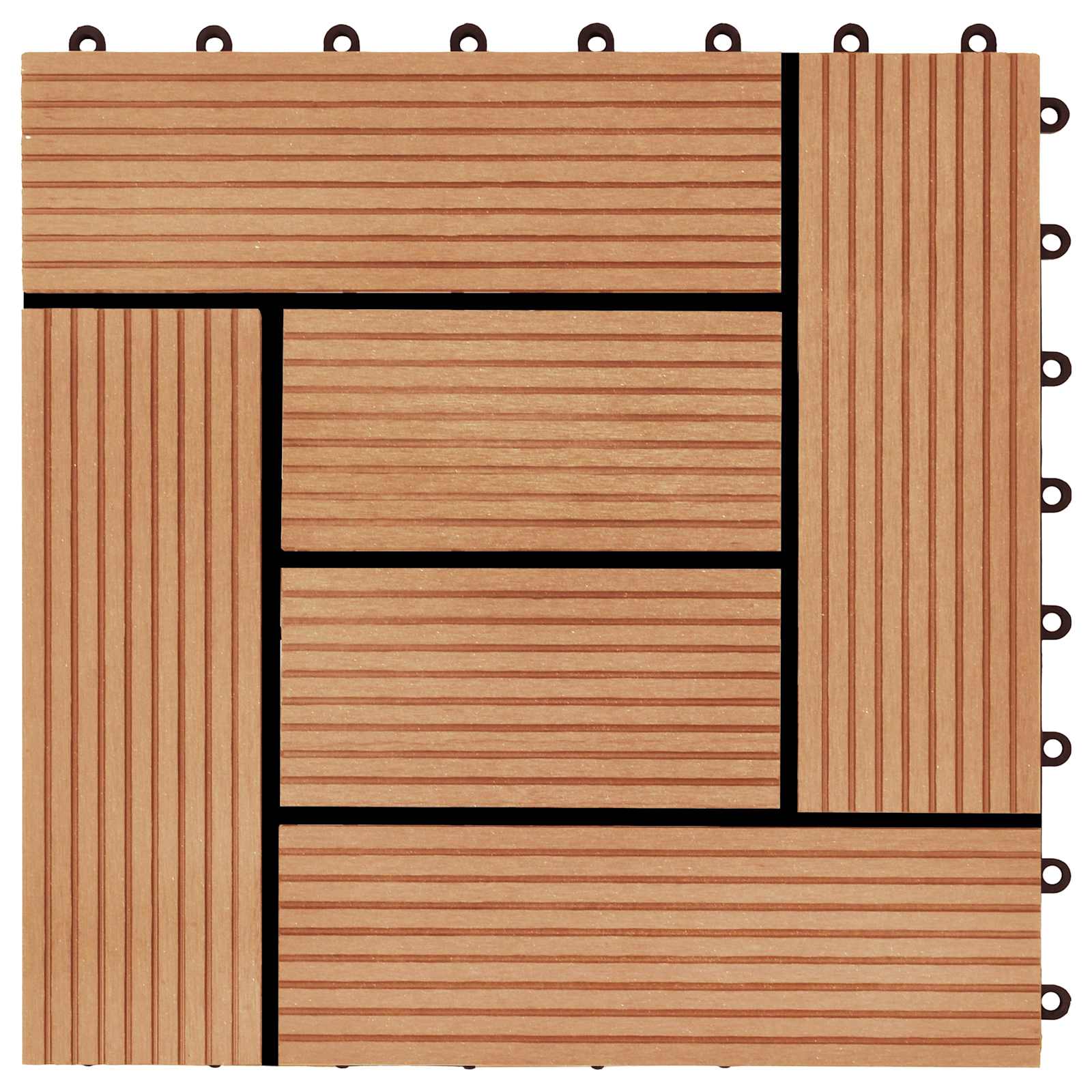 Πλάκα Κατασκευής 22 pcs Ξύλο teak 30 x 30 cm WPC - Pakobazaar