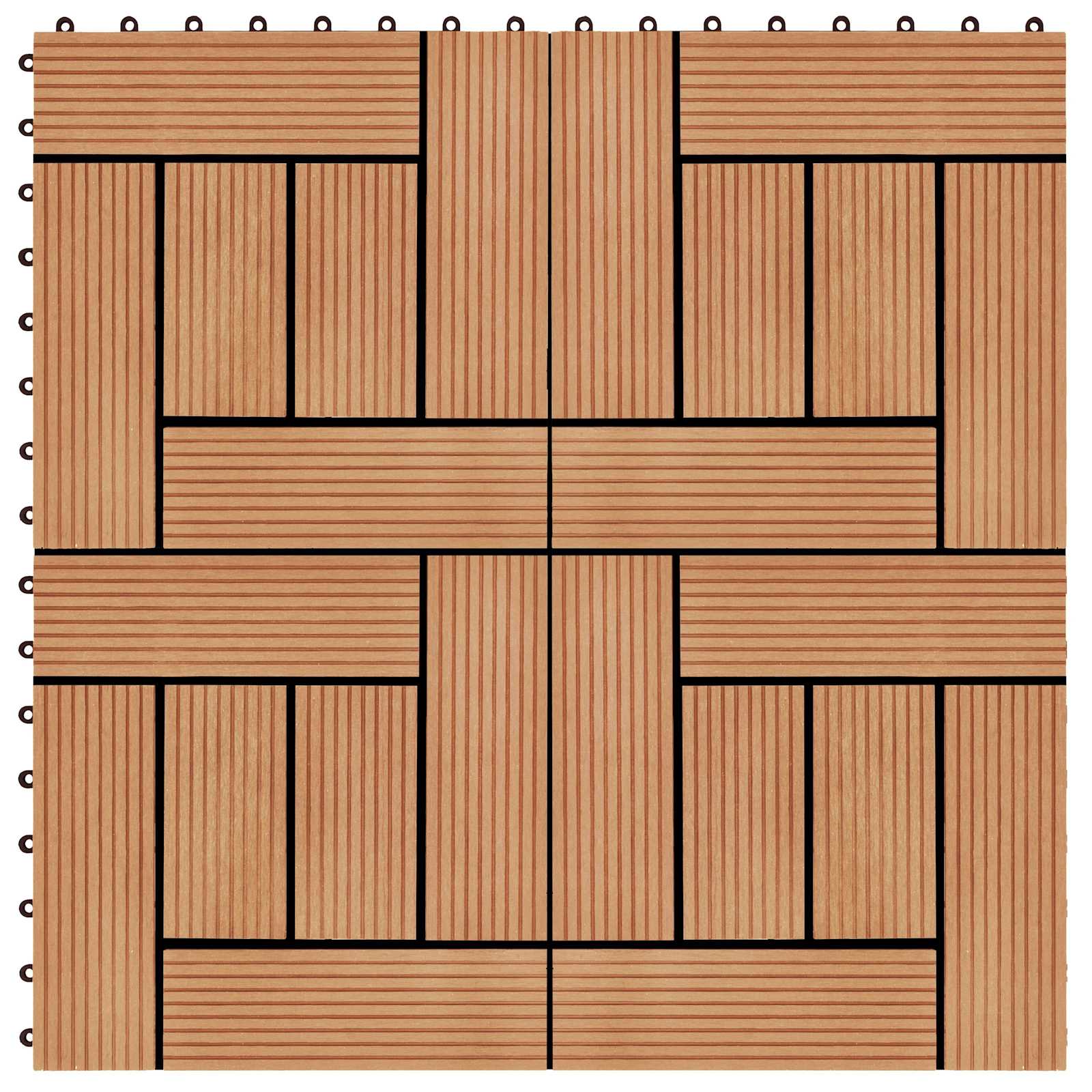 Πλάκα Κατασκευής 22 pcs Ξύλο teak 30 x 30 cm WPC - Pakobazaar