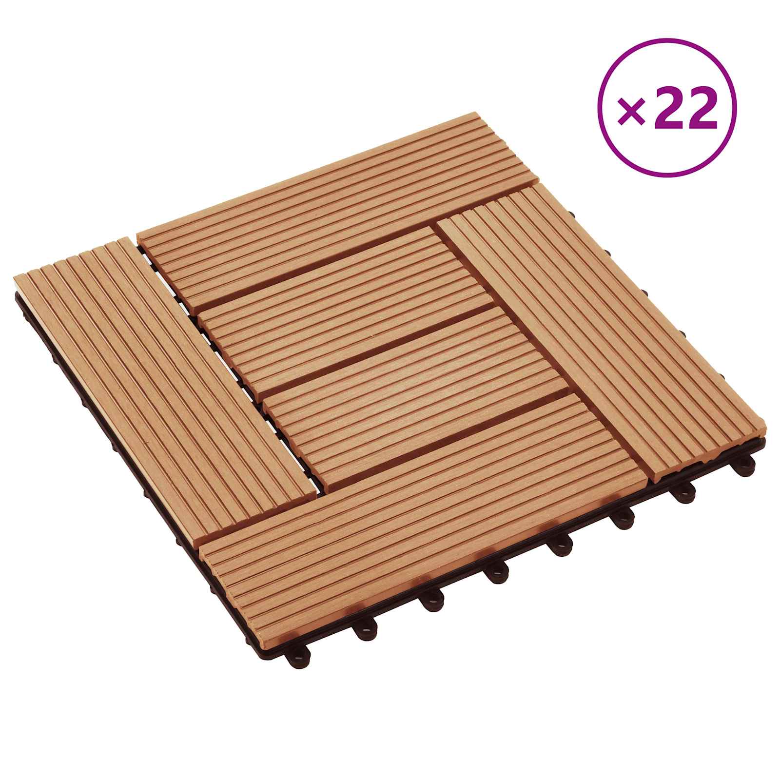 Πλάκα Κατασκευής 22 pcs Ξύλο teak 30 x 30 cm WPC - Pakobazaar