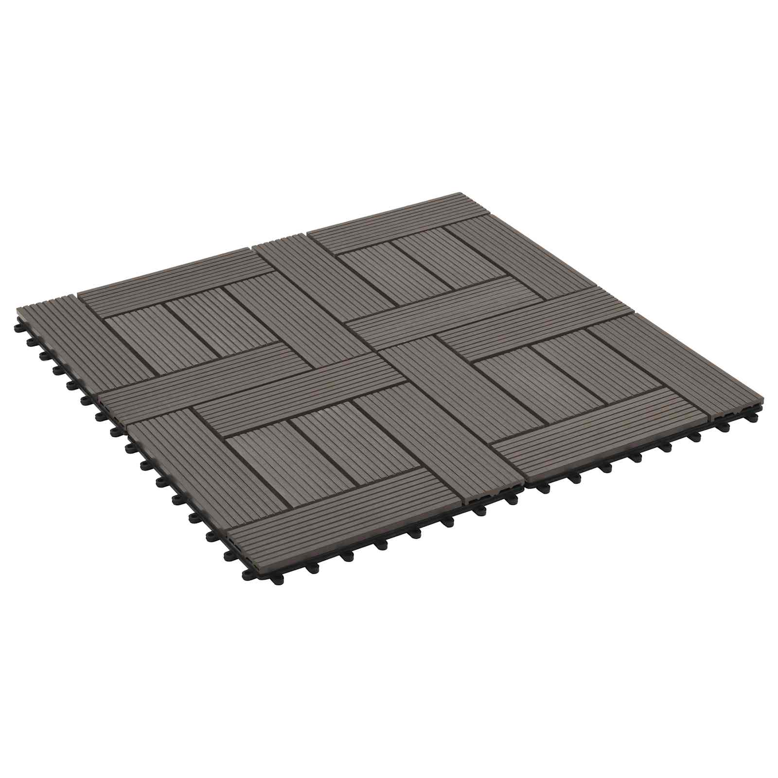 Πλάκα Κατασκευής 22 pcs Σκούρο Καφέ 30 x 30 cm WPC - Pakobazaar