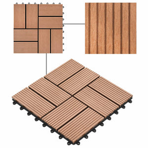 Πλάκα Κατασκευής 22 pcs Καφέ 30 x 30 cm WPC - Pakobazaar