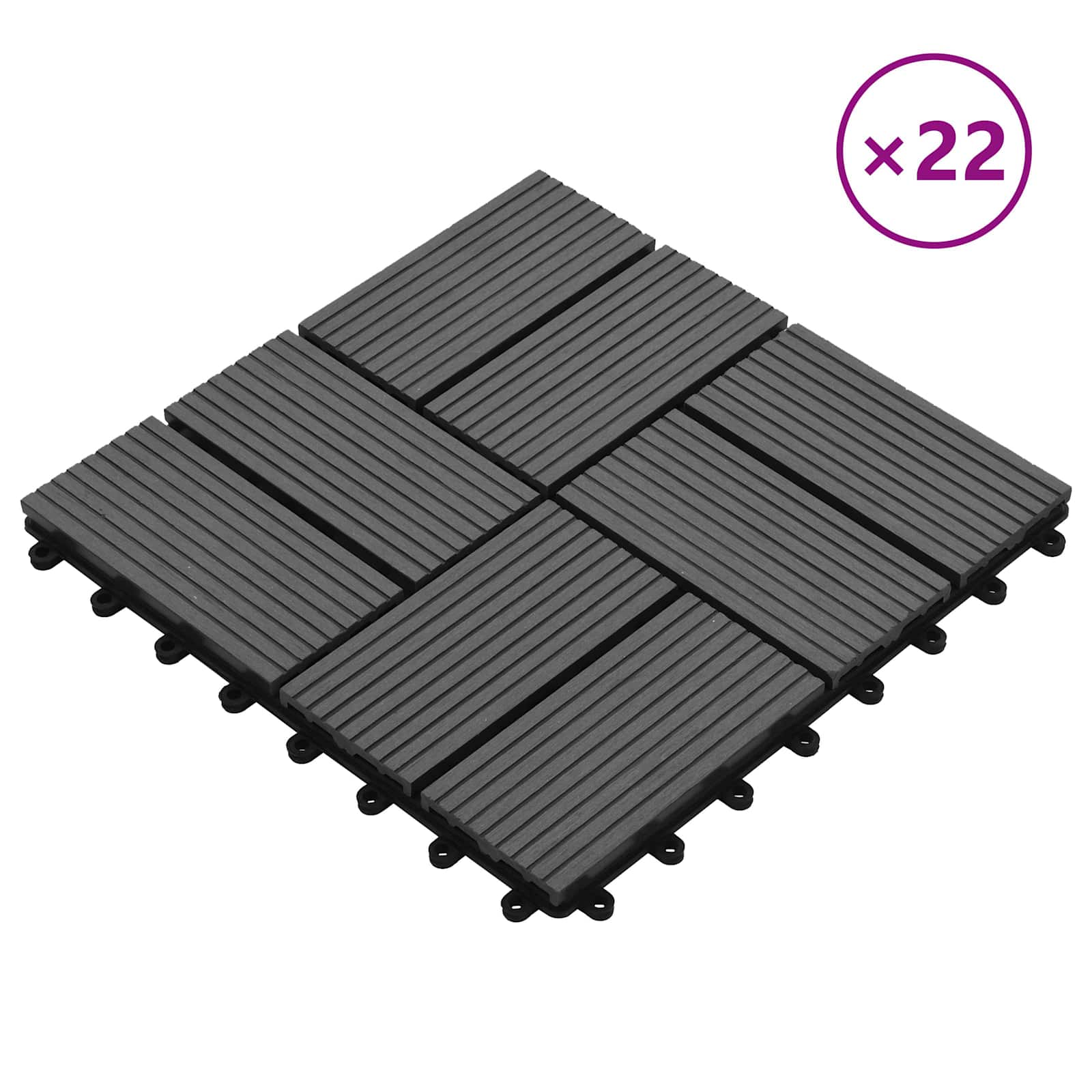 Πλάκα Κατασκευής 22 pcs Γκρι 30 x 30 cm WPC - Pakobazaar