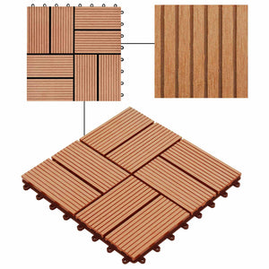 Πλάκα Κατασκευής 22 pcs Ξύλο teak 30 x 30 cm WPC - Pakobazaar
