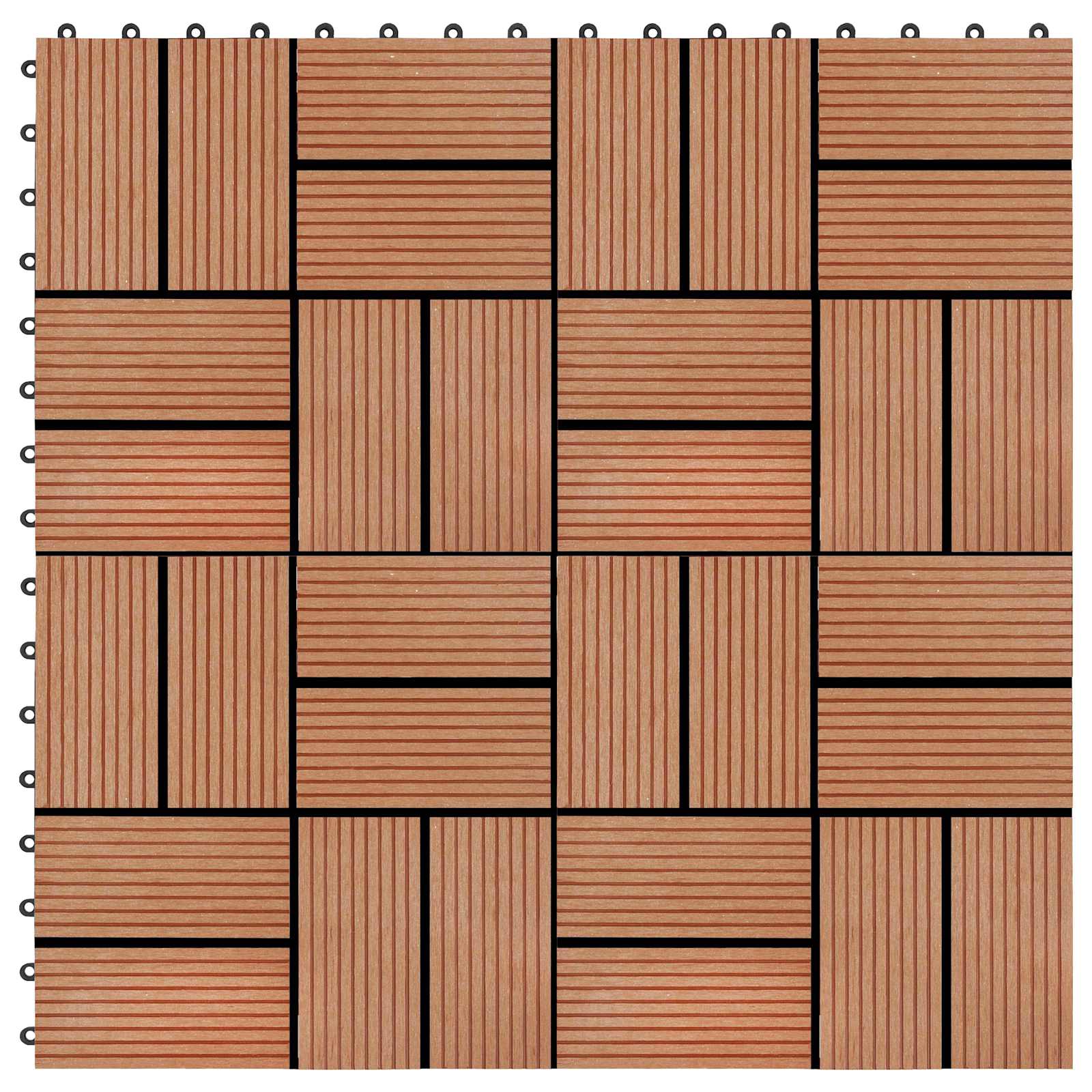 Πλάκα Κατασκευής 22 pcs Ξύλο teak 30 x 30 cm WPC - Pakobazaar