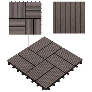 Πλάκα Κατασκευής 22 pcs Σκούρο Καφέ 30 x 30 cm WPC - Pakobazaar