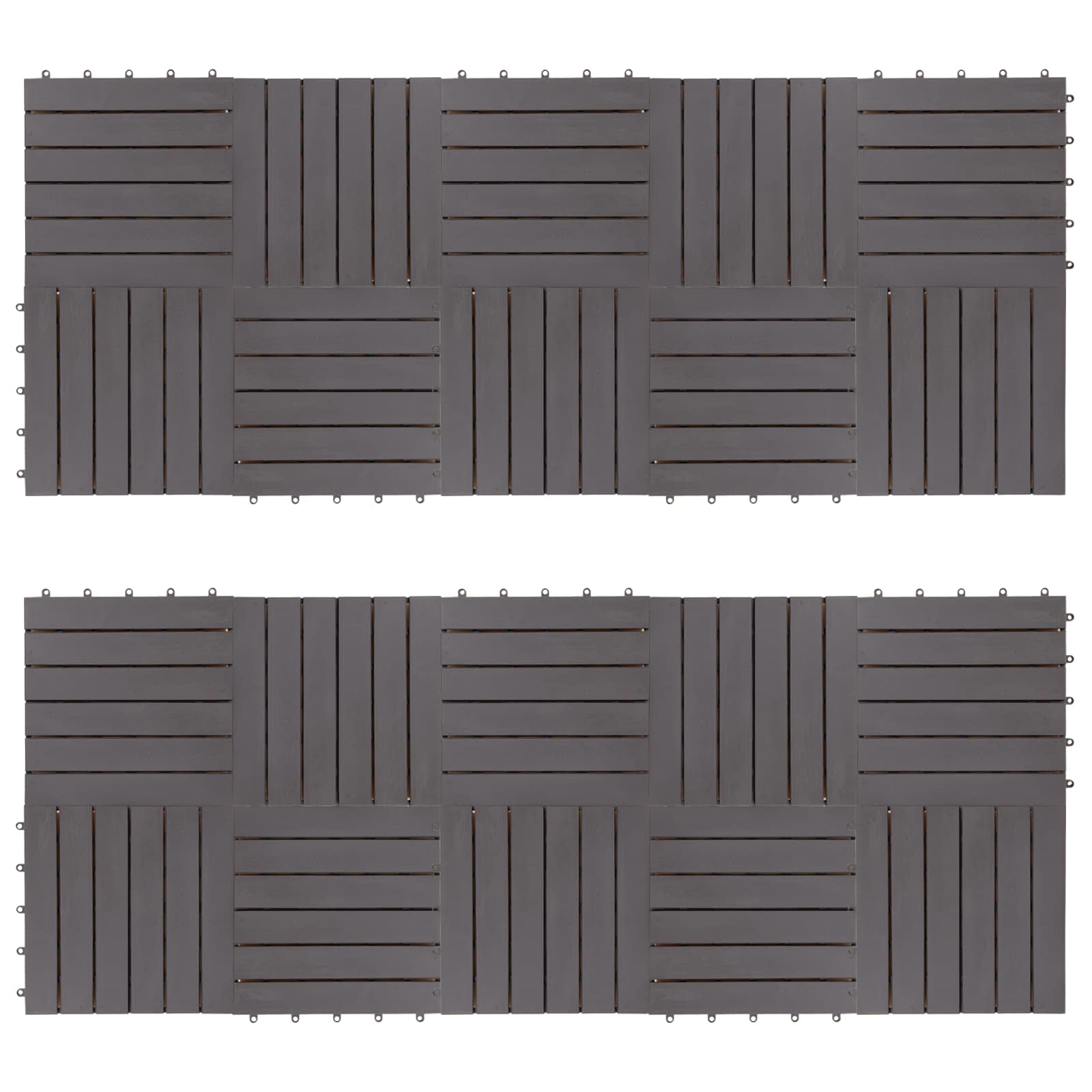 Πλάκα Κατασκευής 20 pcs Γκρι 30 x 30 cm Ξύλο Ακακίας - Pakobazaar