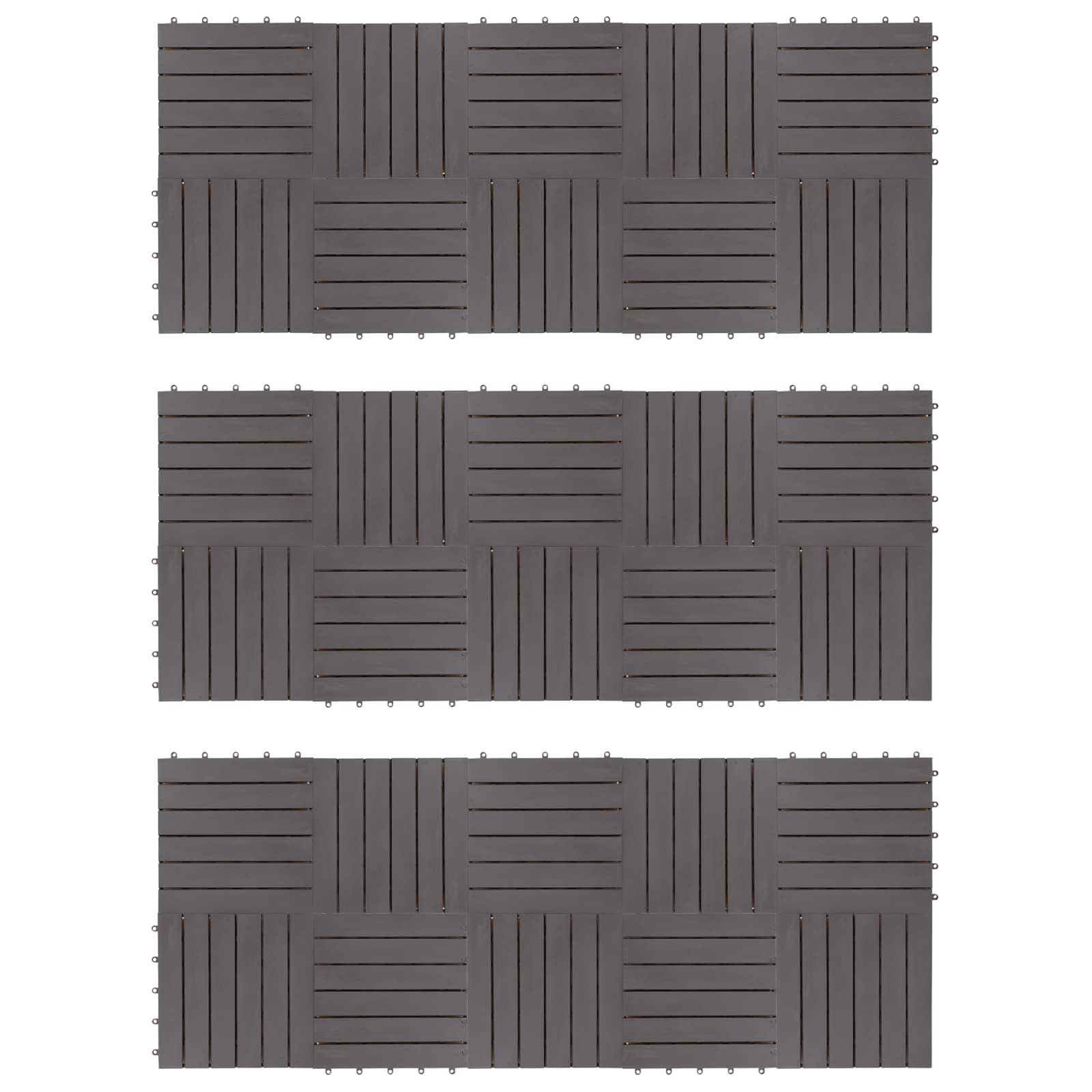 Πλάκα Κατασκευής 30 pcs Γκρι 30 x 30 cm Ξύλο Ακακίας - Pakobazaar
