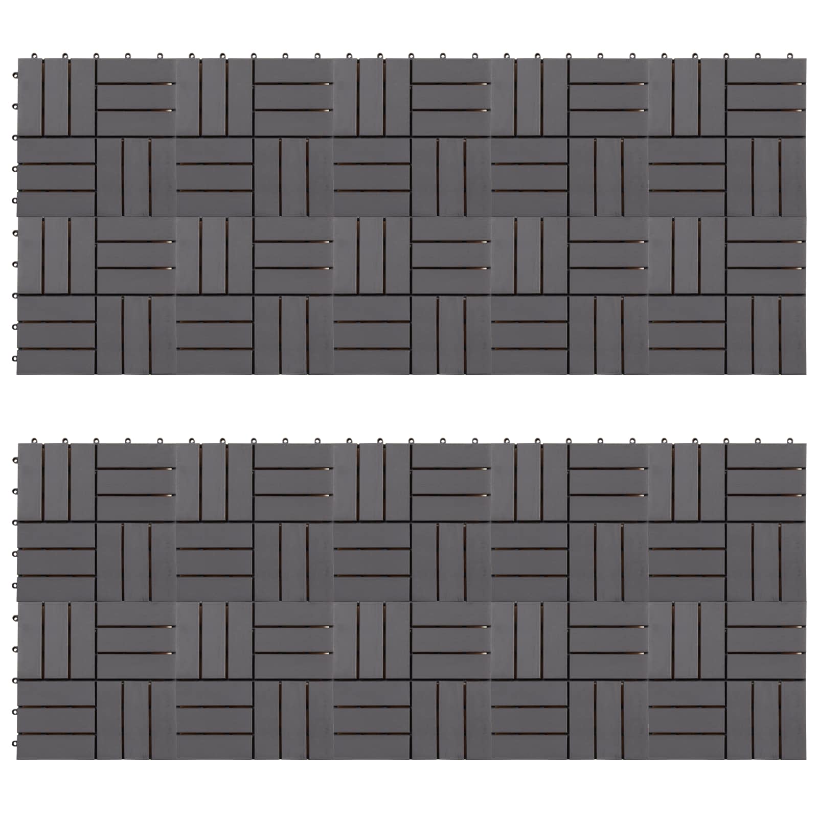 Πλάκα Κατασκευής 20 pcs Γκρι 30 x 30 cm Ξύλο Ακακίας - Pakobazaar