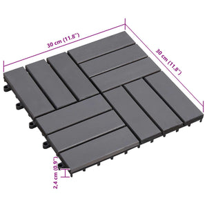 Πλάκα Κατασκευής 30 pcs Γκρι 30 x 30 cm Ξύλο Ακακίας - Pakobazaar
