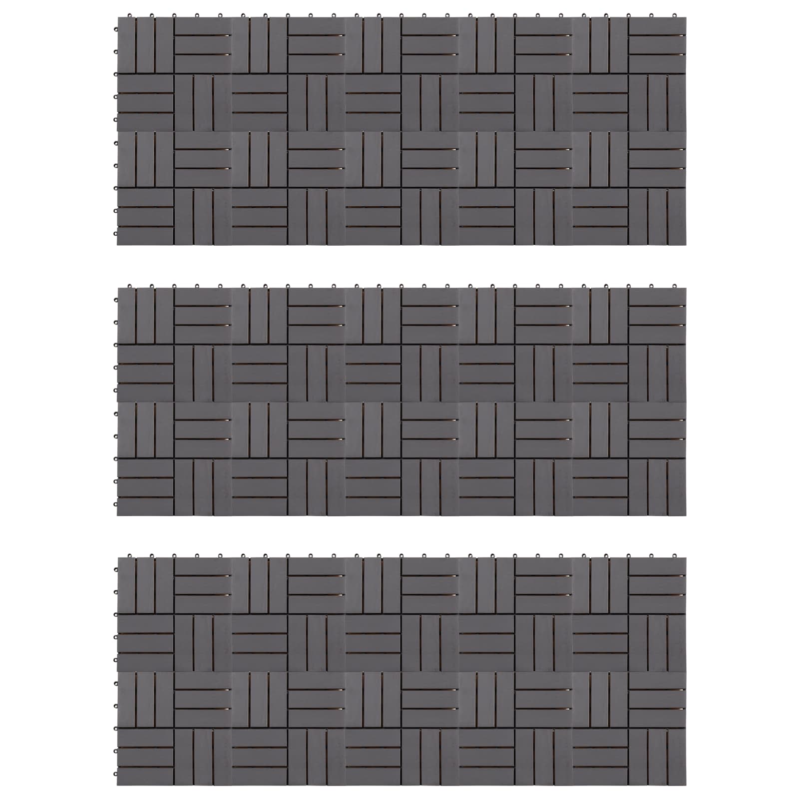 Πλάκα Κατασκευής 30 pcs Γκρι 30 x 30 cm Ξύλο Ακακίας - Pakobazaar