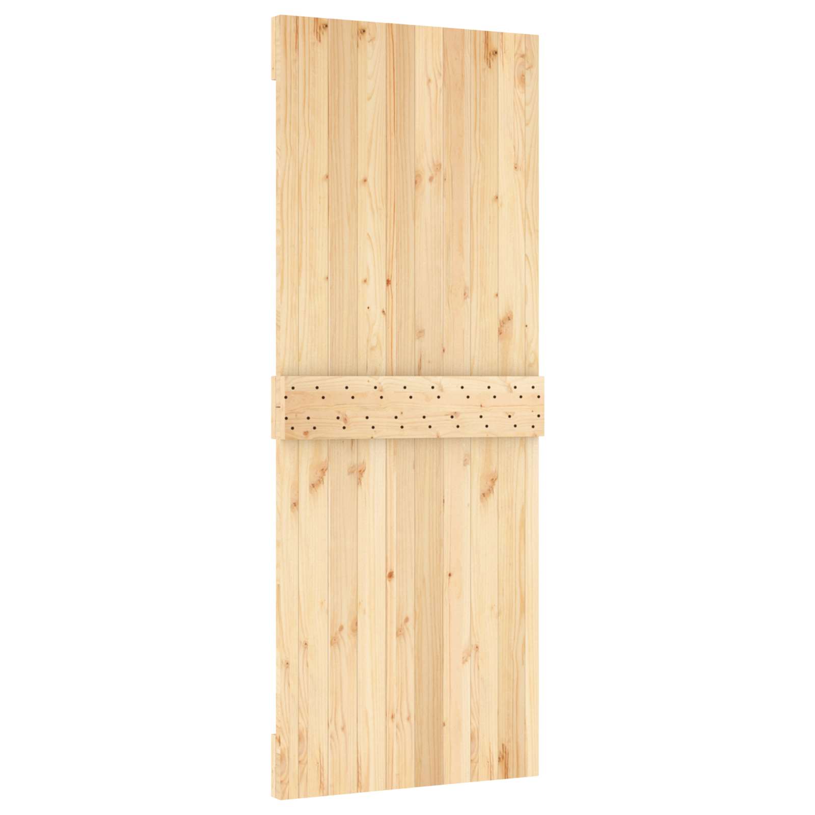 Συρόμενη Πόρτα Φυσικό και Μαύρο 80 x 210 cm - Pakobazaar