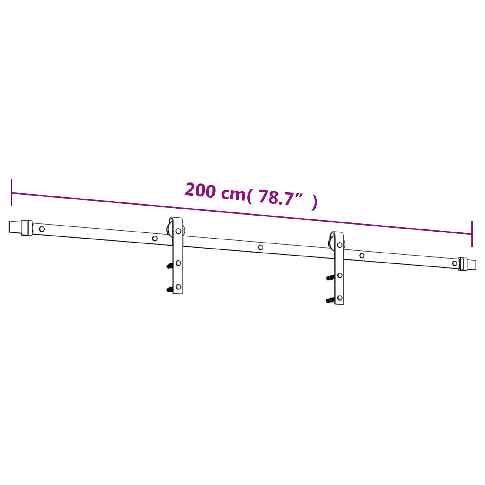 Συρόμενη Πόρτα Φυσικό και Μαύρο 90 x 210 cm - Pakobazaar