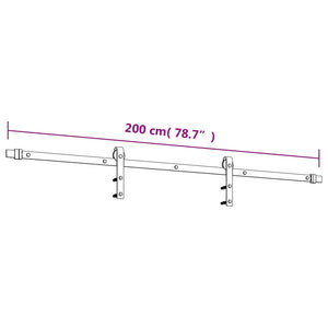 Συρόμενη Πόρτα Φυσικό και Μαύρο 90 x 210 cm - Pakobazaar