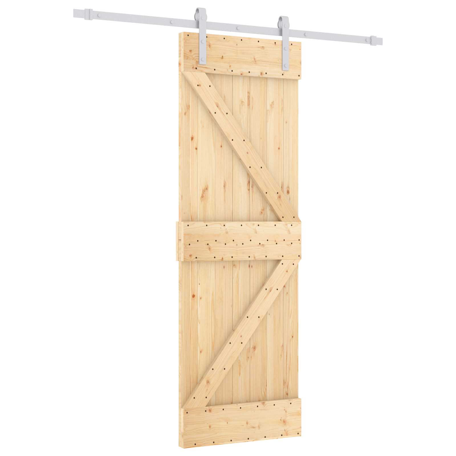 Συρόμενη Πόρτα Φυσικό και Λευκό 70 x 210 cm - Pakobazaar