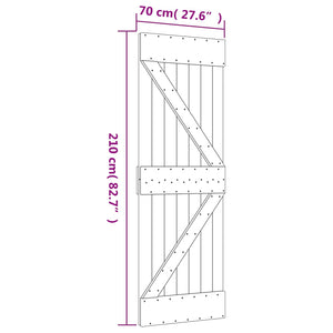Συρόμενη Πόρτα Φυσικό και Λευκό 70 x 210 cm - Pakobazaar
