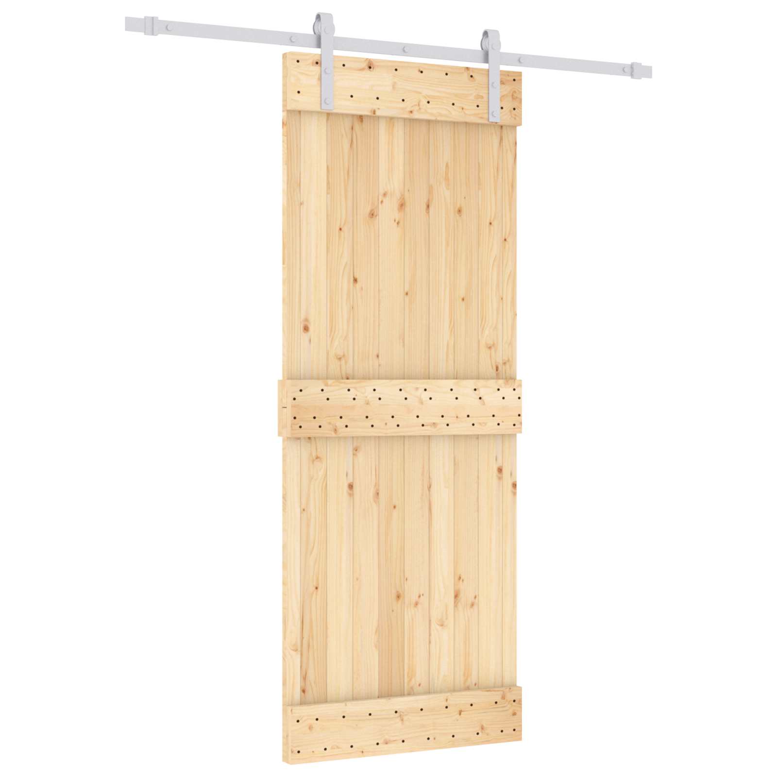Συρόμενη Πόρτα Φυσικό και Λευκό 80 x 210 cm - Pakobazaar