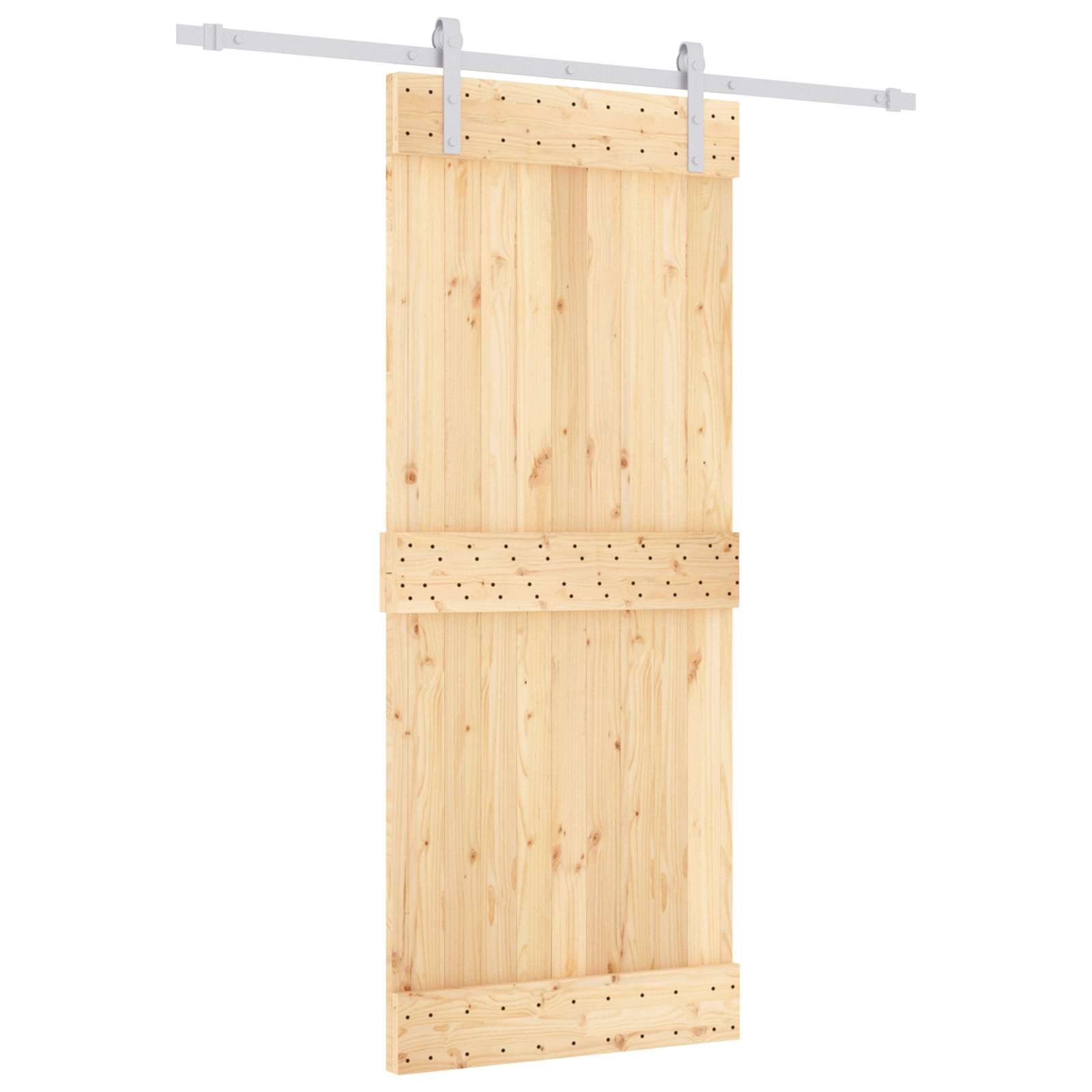 Συρόμενη Πόρτα Φυσικό και Λευκό 85 x 210 cm - Pakobazaar