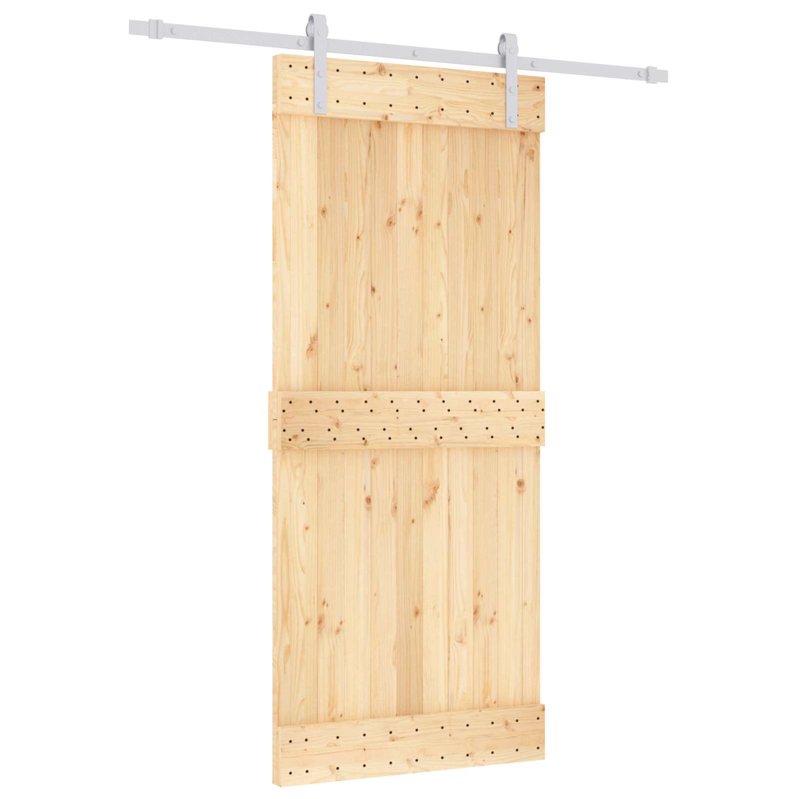 Συρόμενη Πόρτα Φυσικό και Λευκό 90 x 210 cm