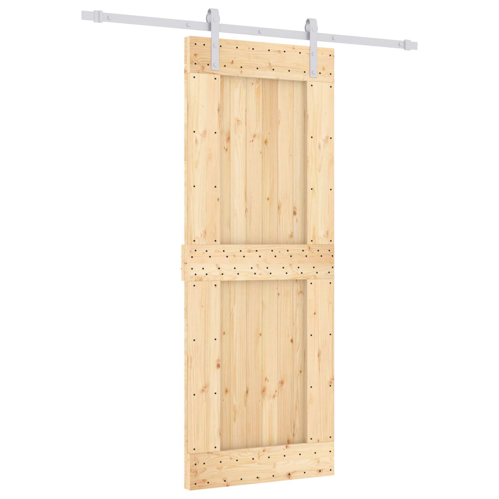 Συρόμενη Πόρτα Φυσικό και Λευκό 80 x 210 cm - Pakobazaar