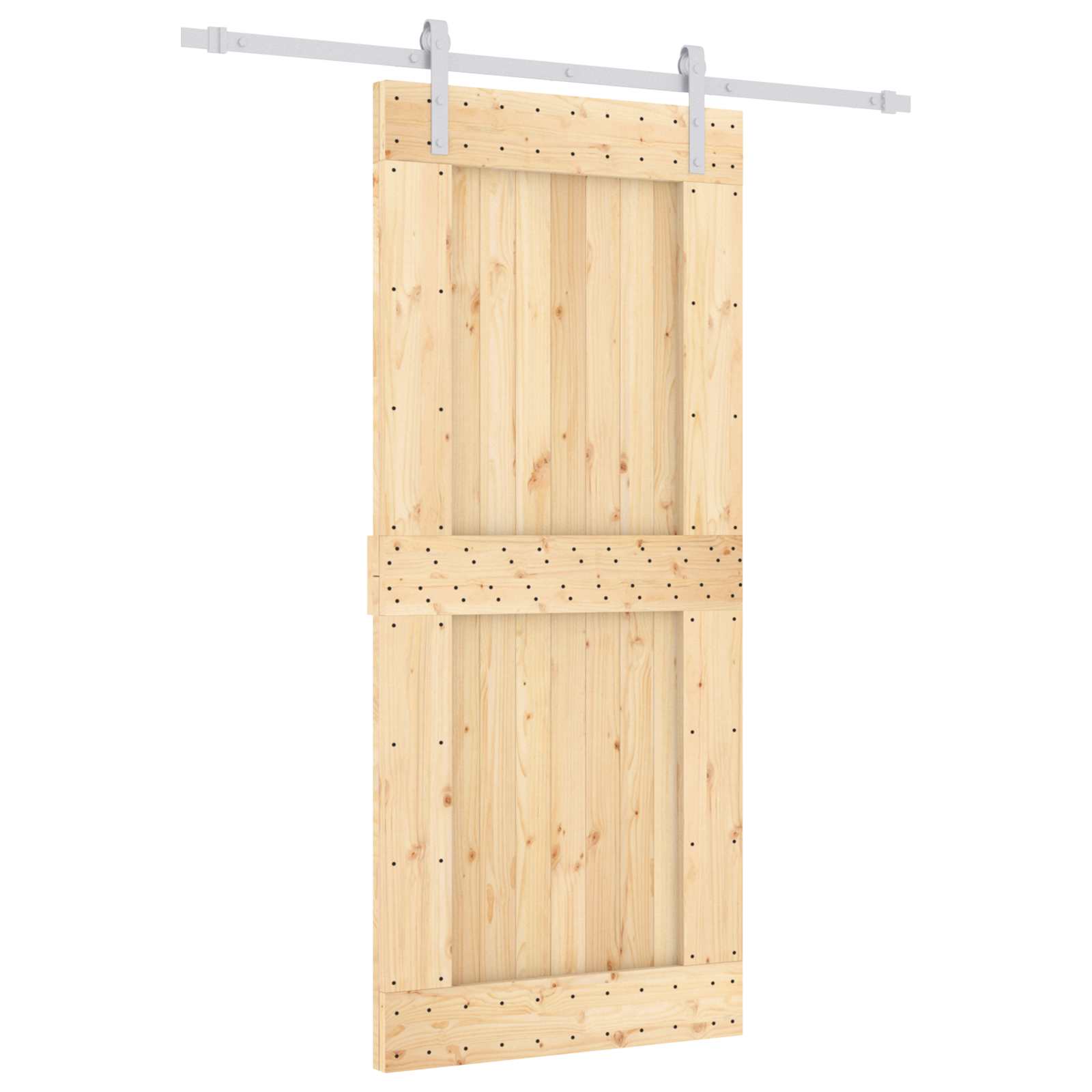 Συρόμενη Πόρτα Φυσικό και Λευκό 90 x 210 cm - Pakobazaar