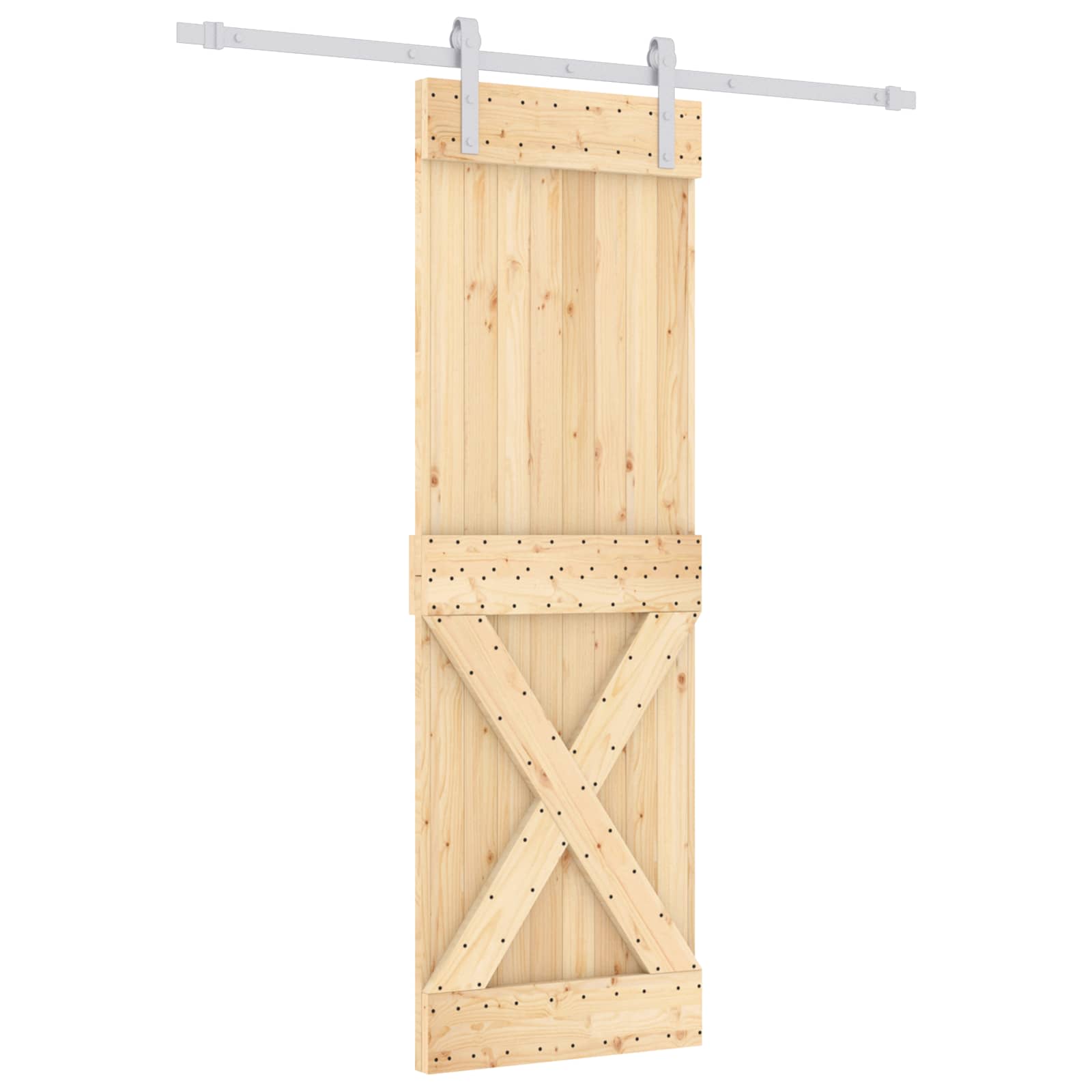 Συρόμενη Πόρτα Φυσικό και Λευκό 70 x 210 cm - Pakobazaar