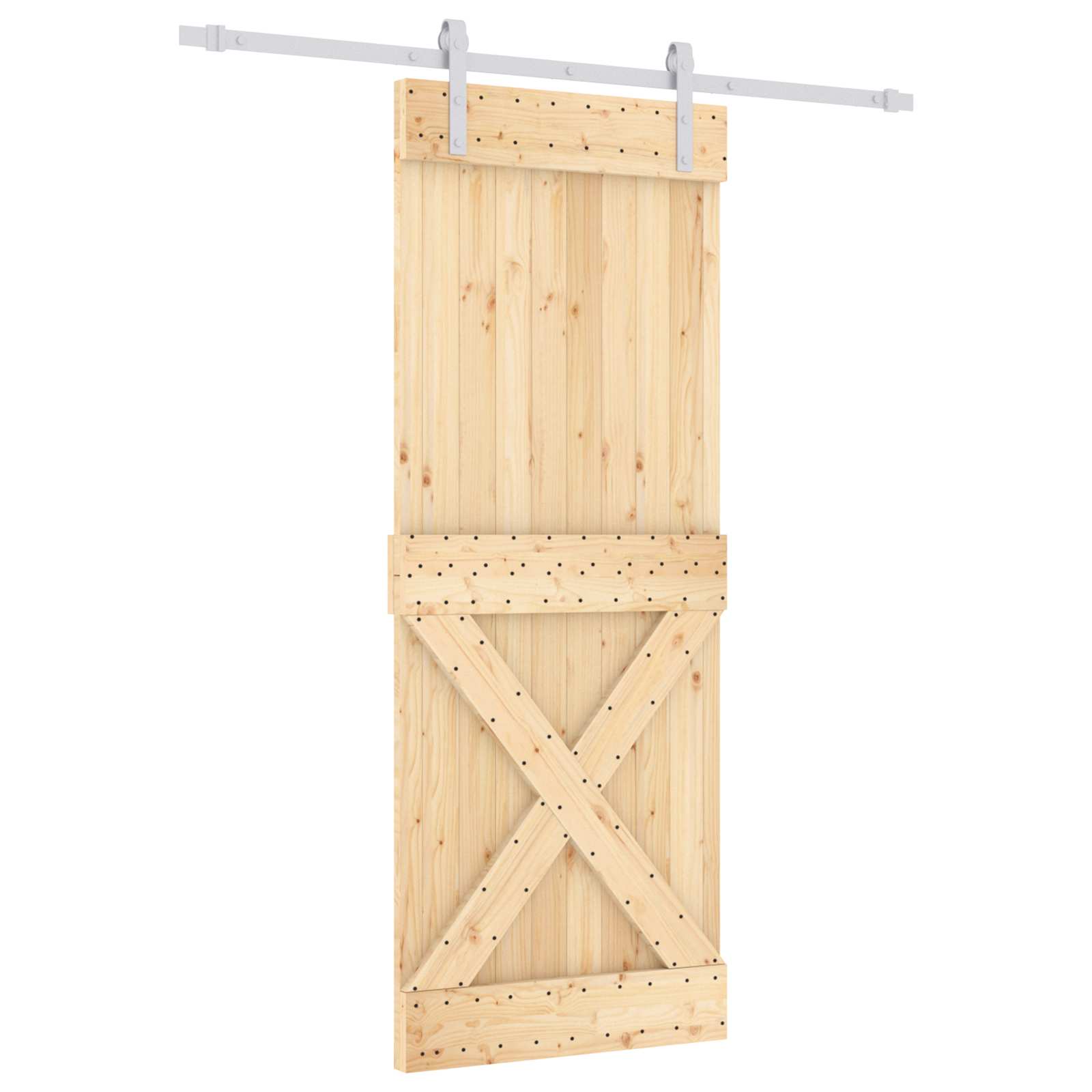 Συρόμενη Πόρτα Φυσικό και Λευκό 80 x 210 cm - Pakobazaar