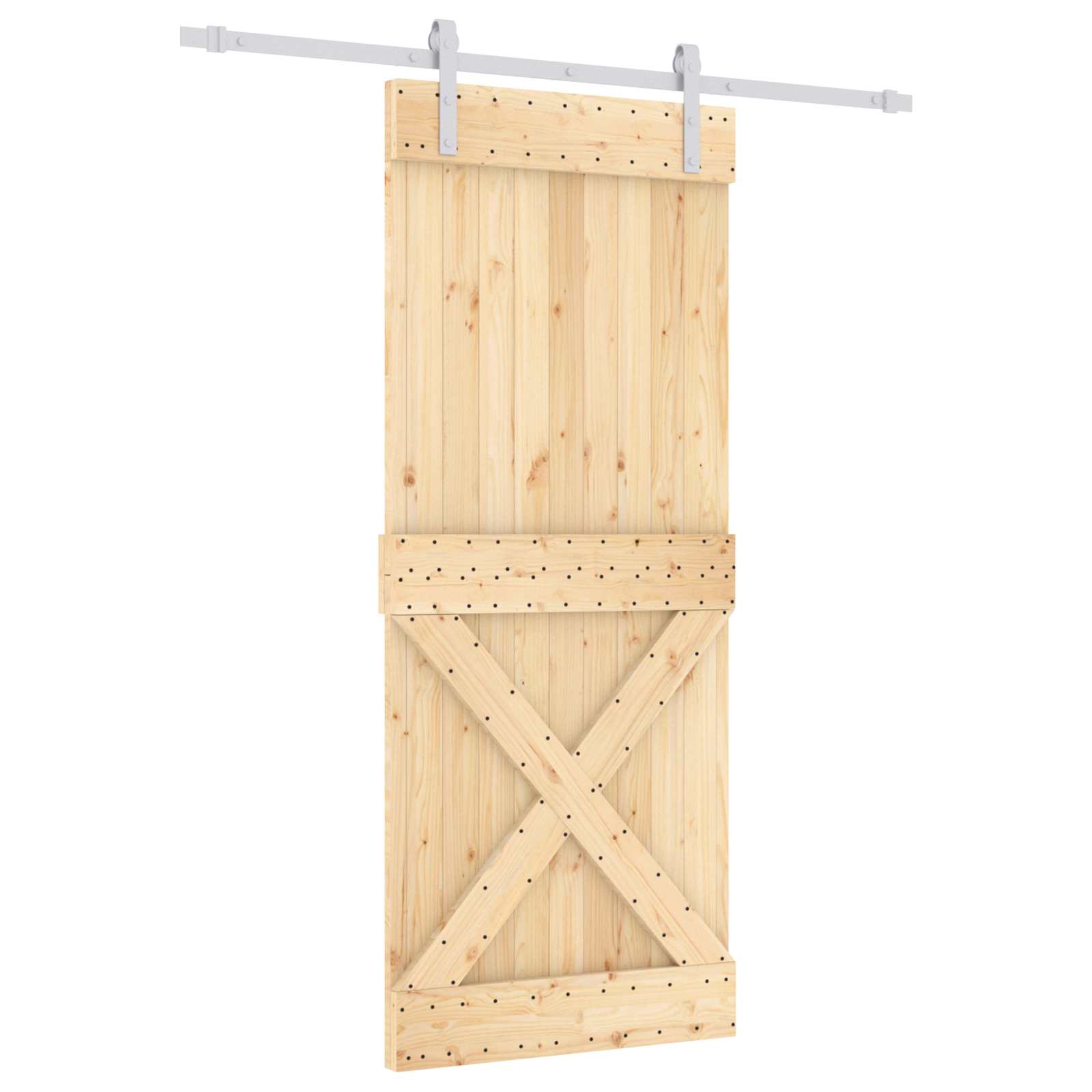 Συρόμενη Πόρτα Φυσικό και Λευκό 85 x 210 cm - Pakobazaar