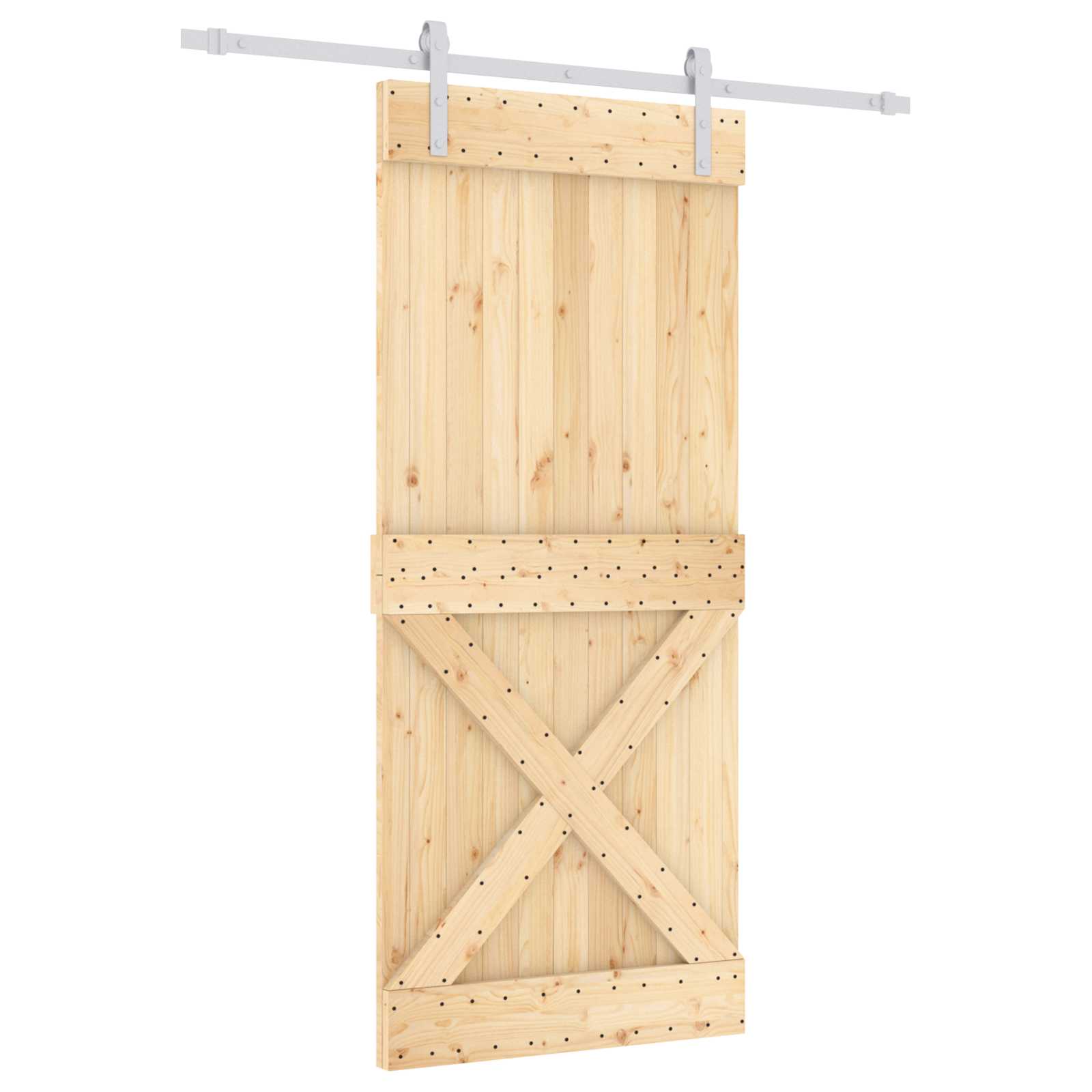 Συρόμενη Πόρτα Φυσικό και Λευκό 90 x 210 cm - Pakobazaar
