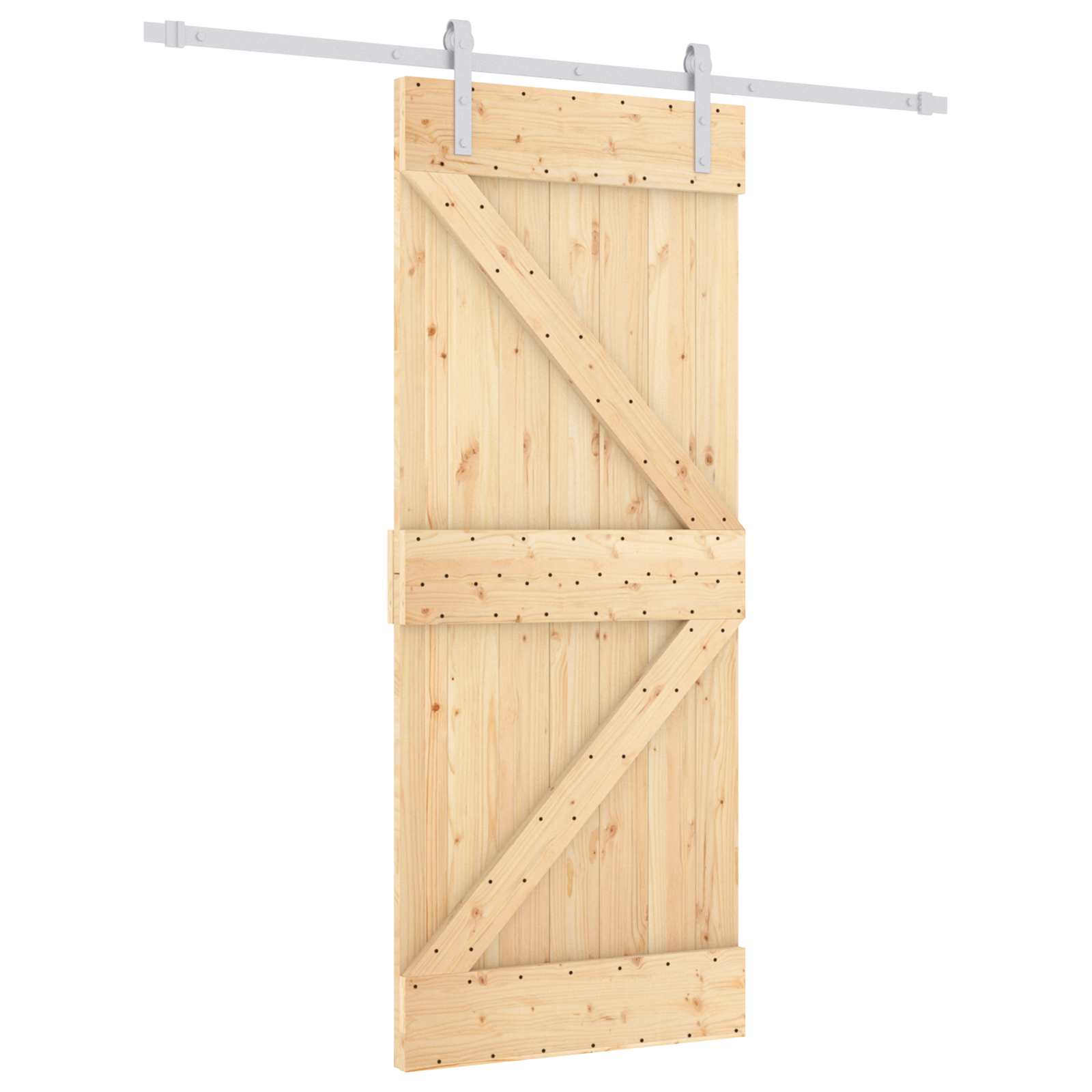 Συρόμενη Πόρτα Φυσικό και Λευκό 85 x 210 cm - Pakobazaar