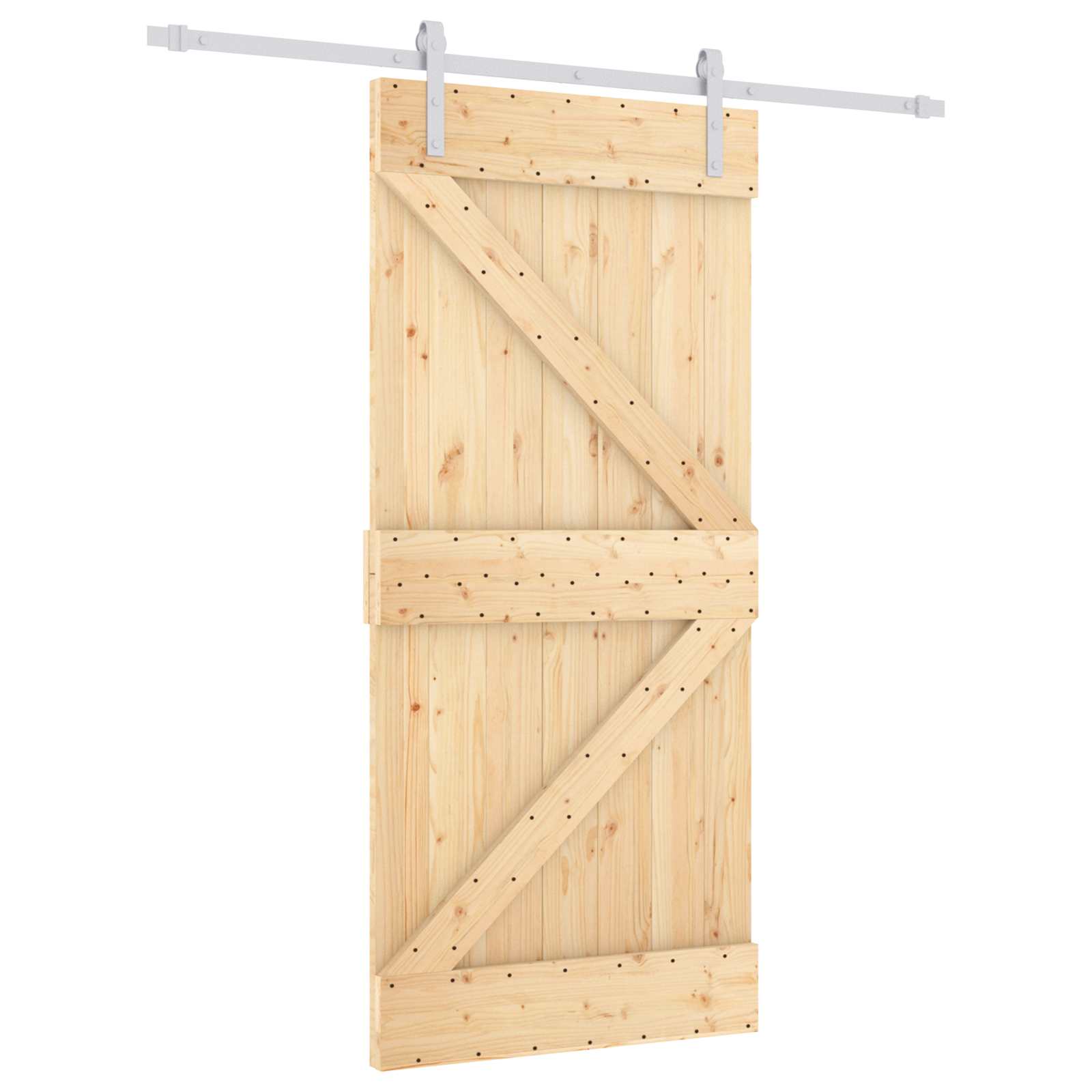 Συρόμενη Πόρτα Φυσικό και Λευκό 95 x 210 cm - Pakobazaar