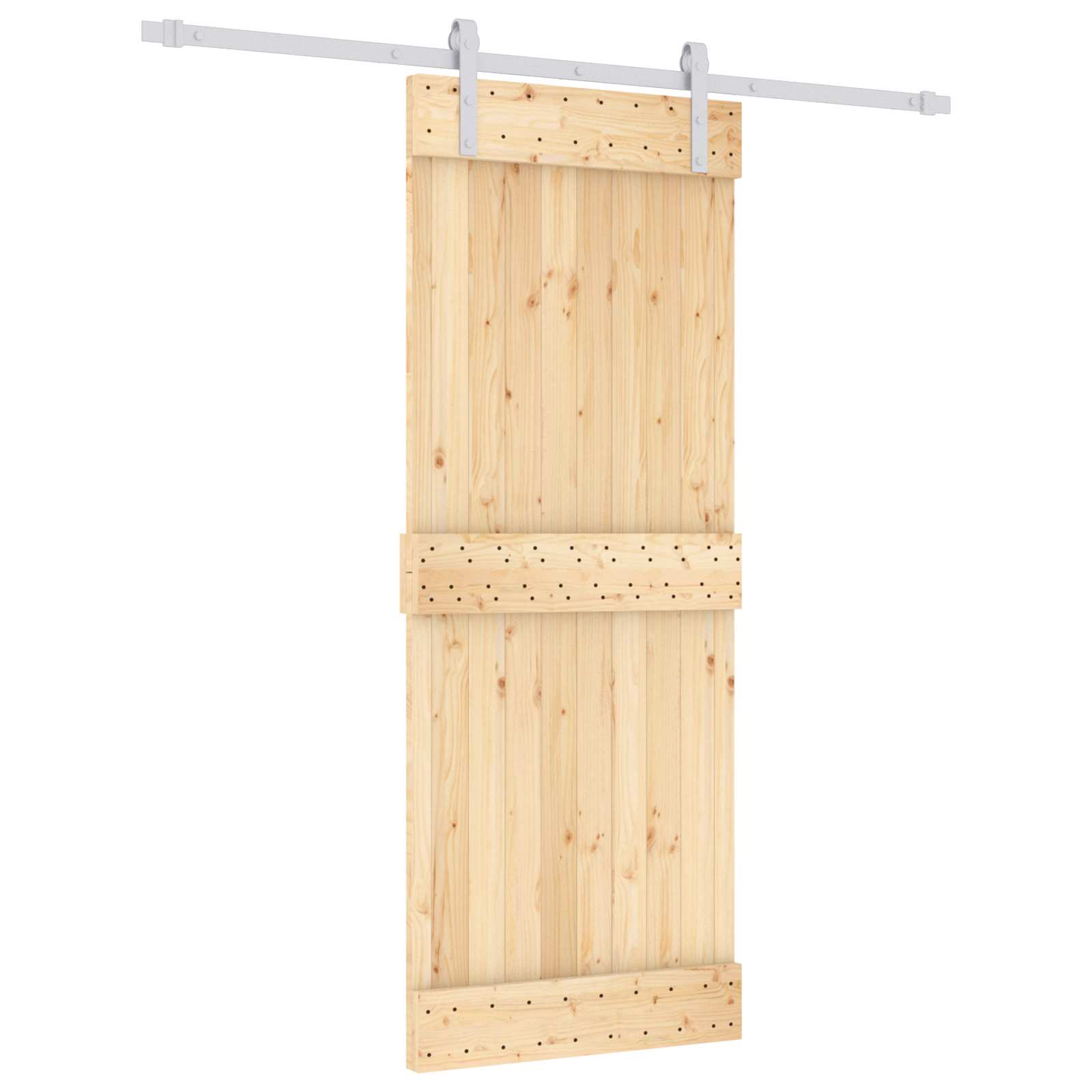 Συρόμενη Πόρτα Φυσικό και Λευκό 80 x 210 cm - Pakobazaar