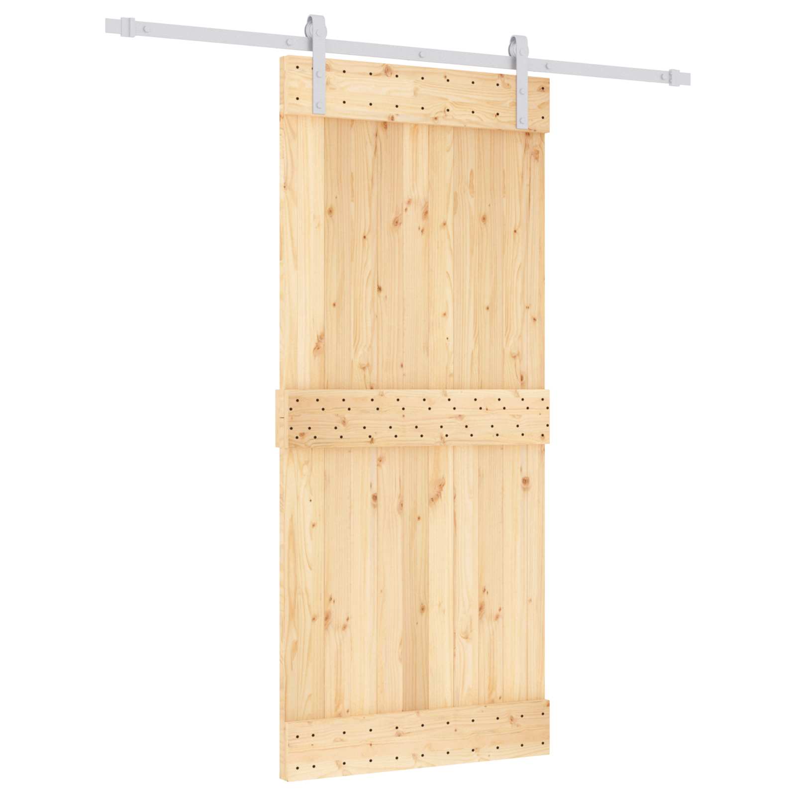 Συρόμενη Πόρτα Φυσικό και Λευκό 90 x 210 cm