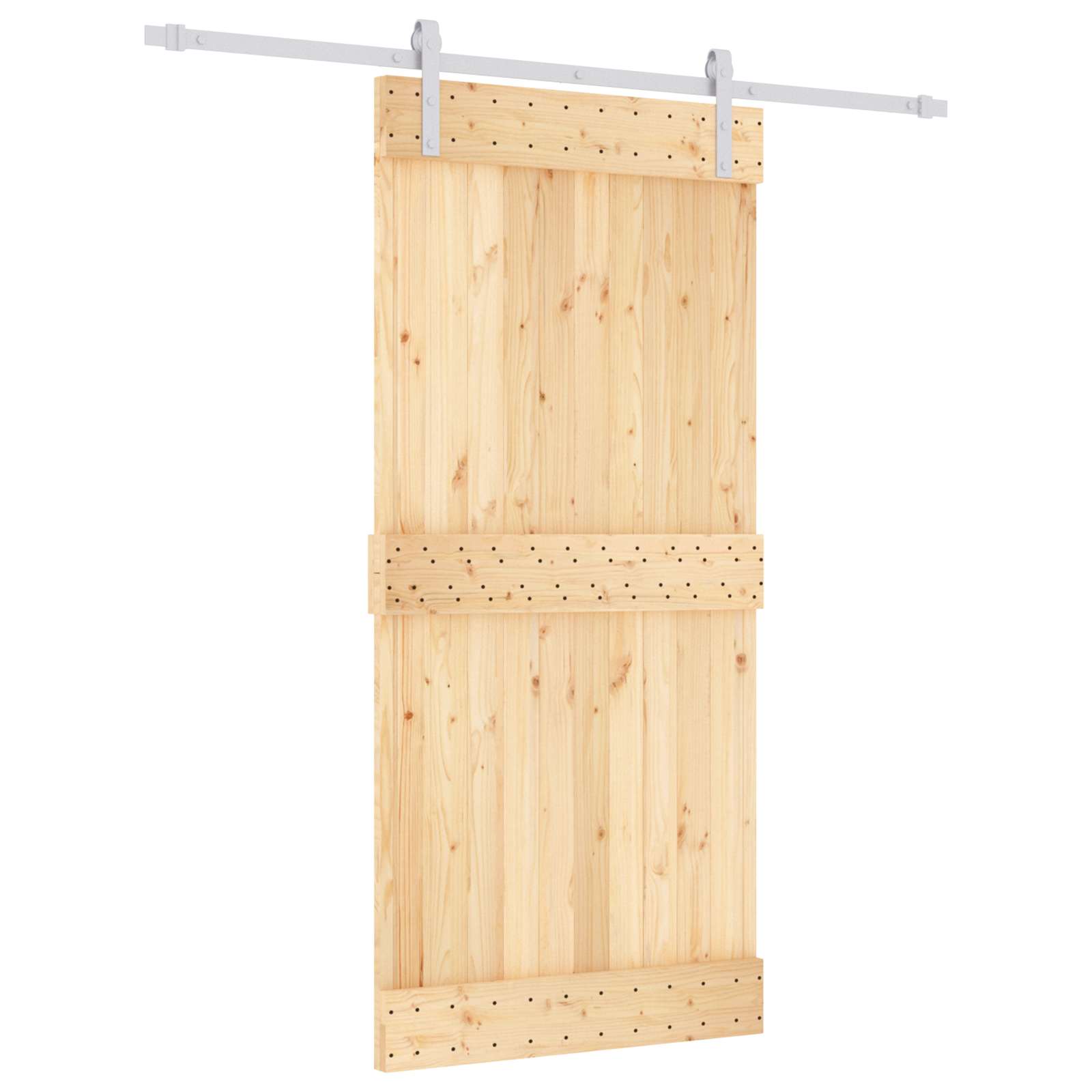 Συρόμενη Πόρτα Φυσικό και Λευκό 95 x 210 cm - Pakobazaar
