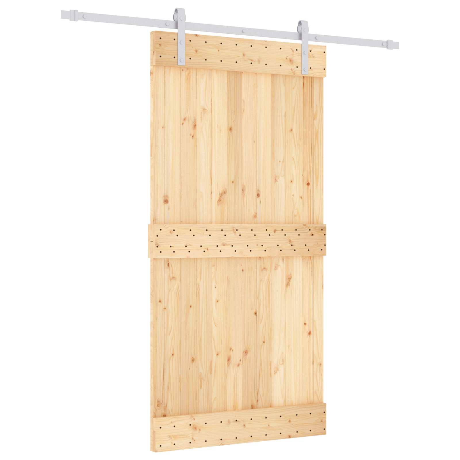 Συρόμενη Πόρτα Φυσικό και Λευκό 100 x 210 cm - Pakobazaar